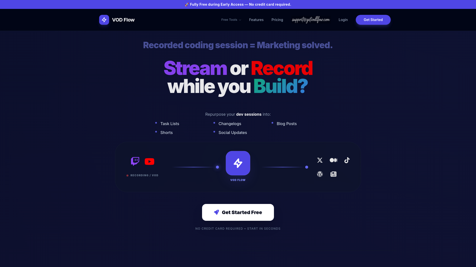 website screenshot of https://vodflow-landing-dev.pages.dev/