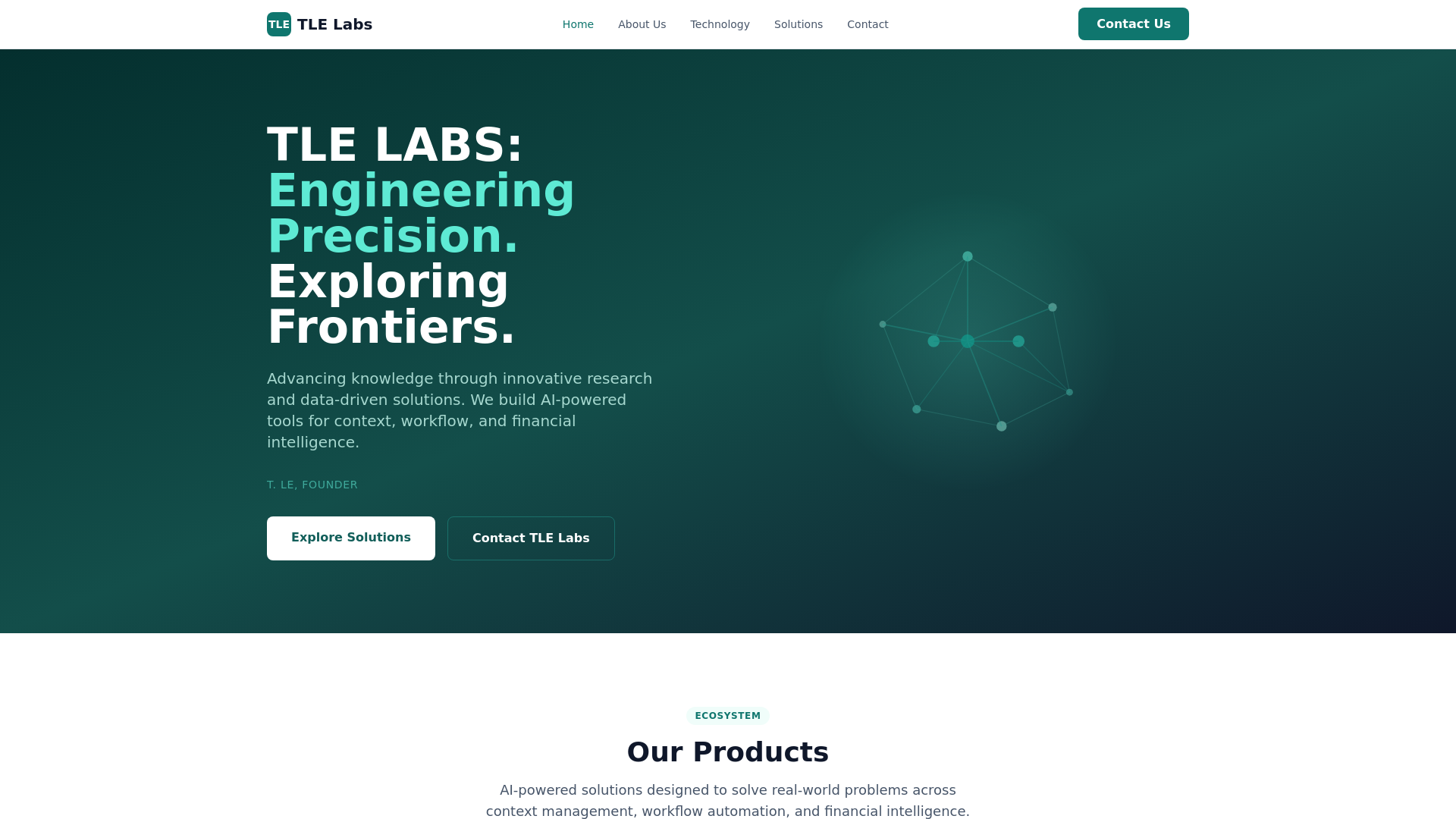 website screenshot of https://tlelabs-website.pages.dev/