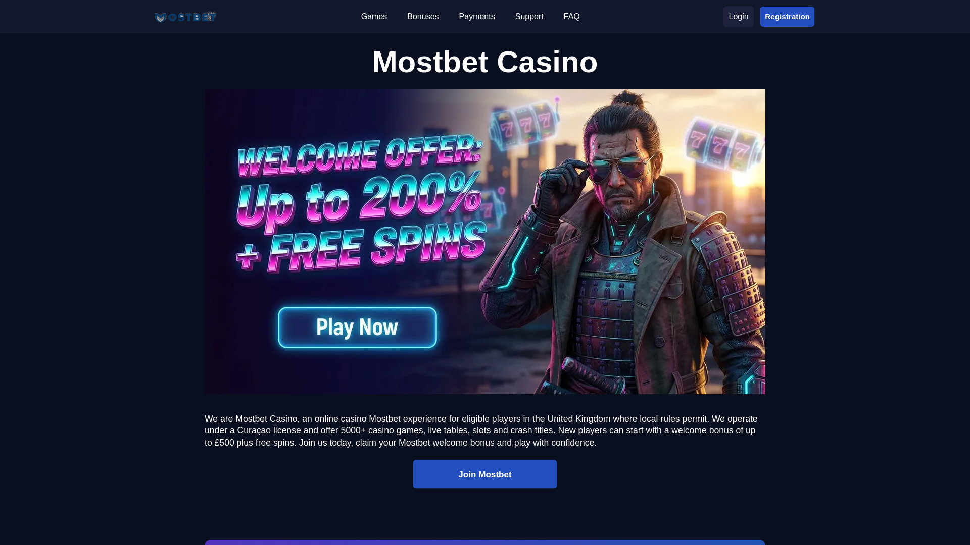 website screenshot of https://mostbetcasino-one-67920.pages.dev/