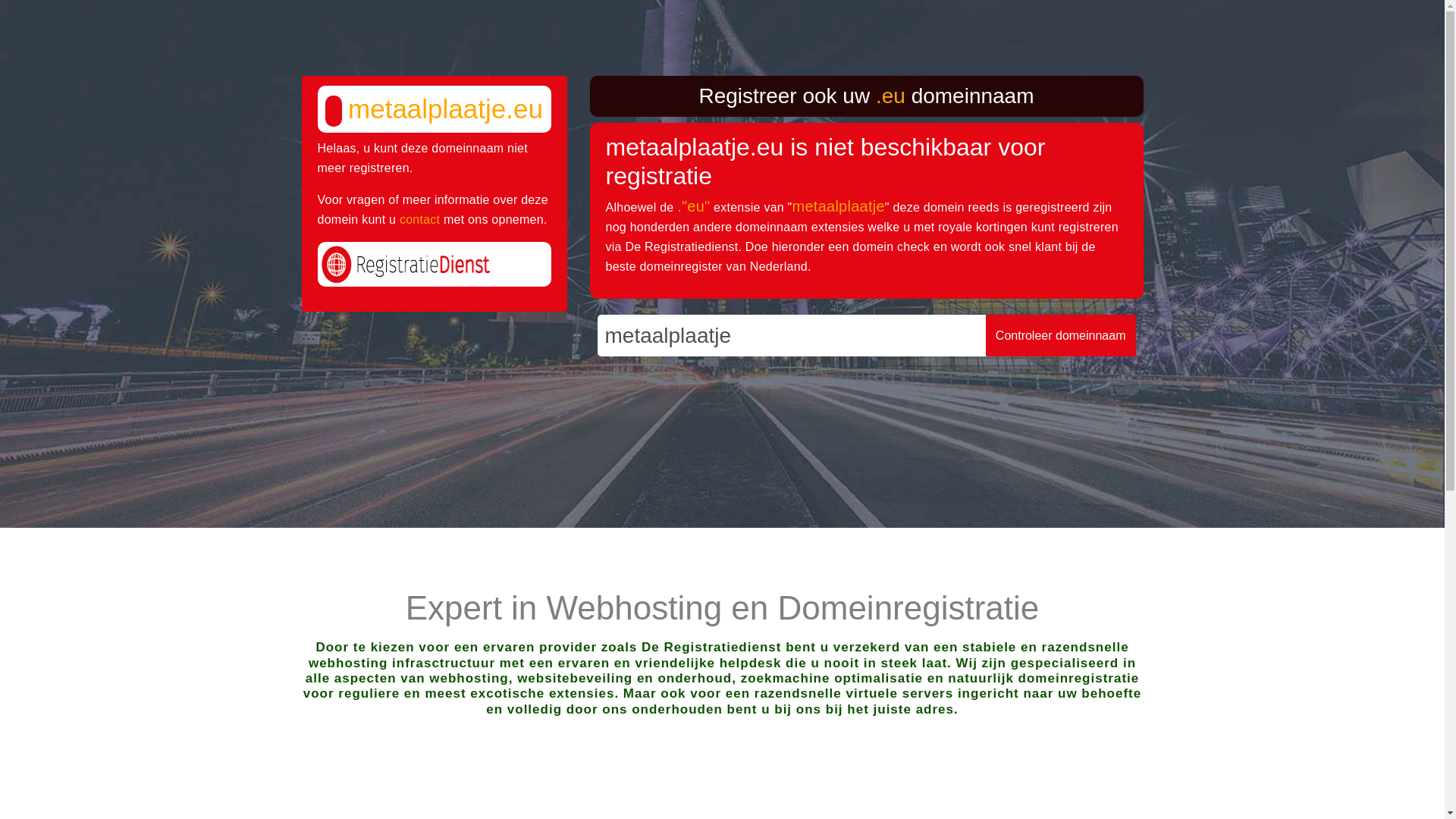 website screenshot of https://metaalplaatje.eu/