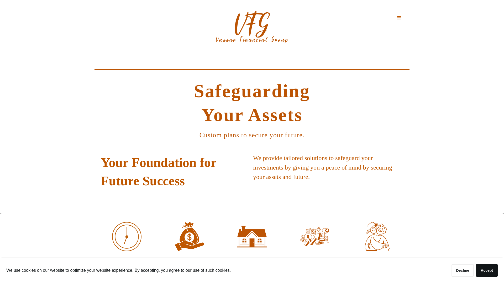 website screenshot of https://vassarfinancialgroup.com/