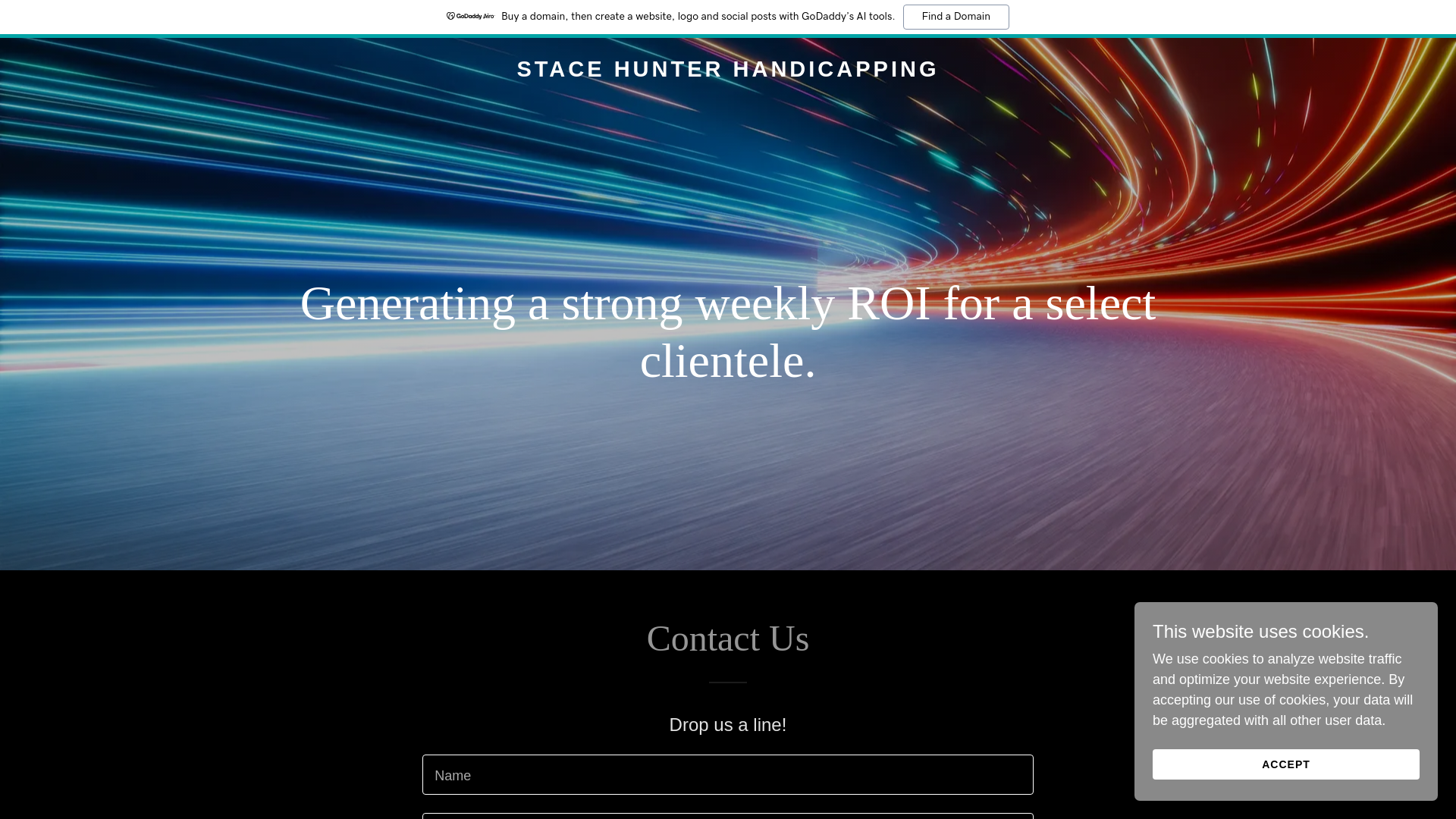 website screenshot of https://stacehunterhandicapping.com/