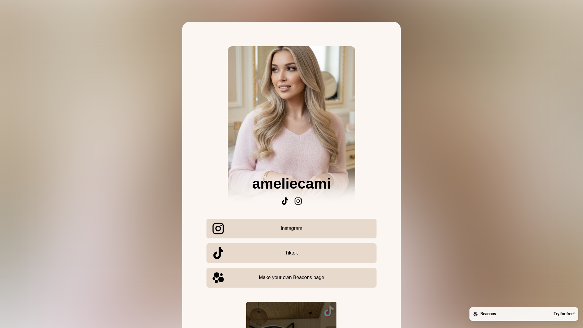 website screenshot of https://ameliecami.store/