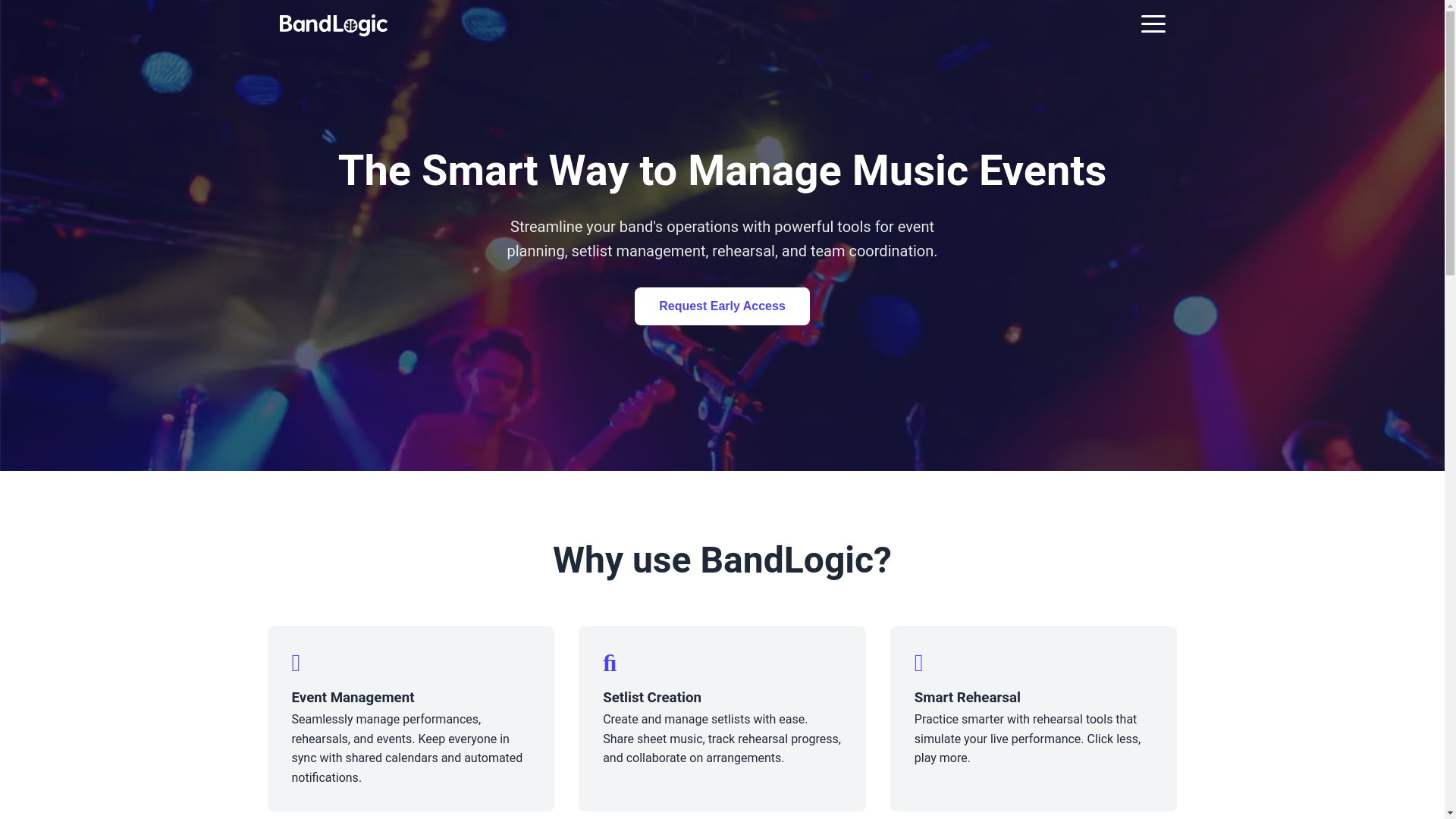 website screenshot of https://bandlogic-com.pages.dev/