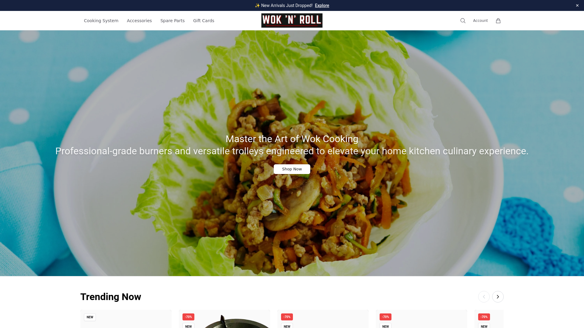 website screenshot of https://getwoknrollequipment.shop