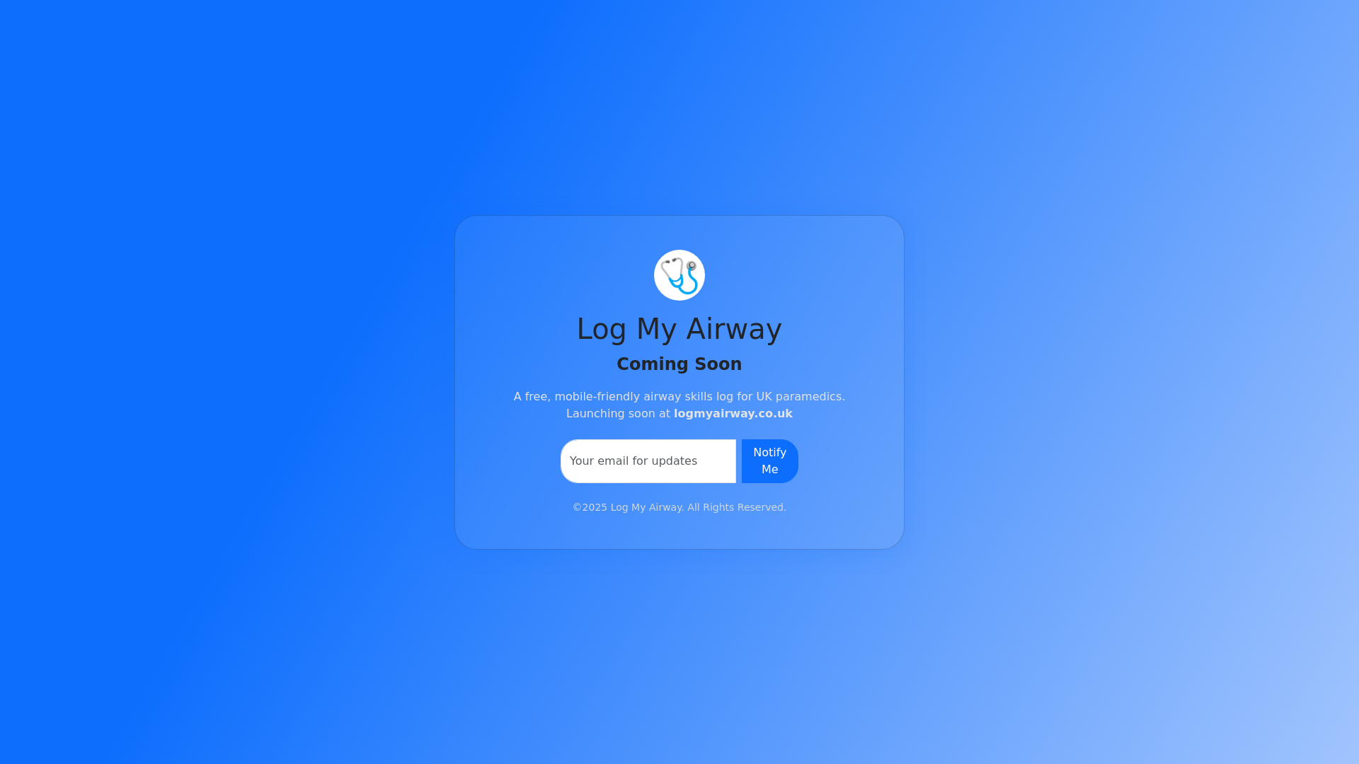 website screenshot of https://logmyairway.co.uk/