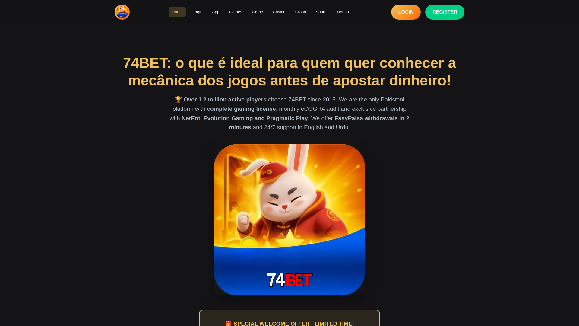 website screenshot of https://74bet1v.com