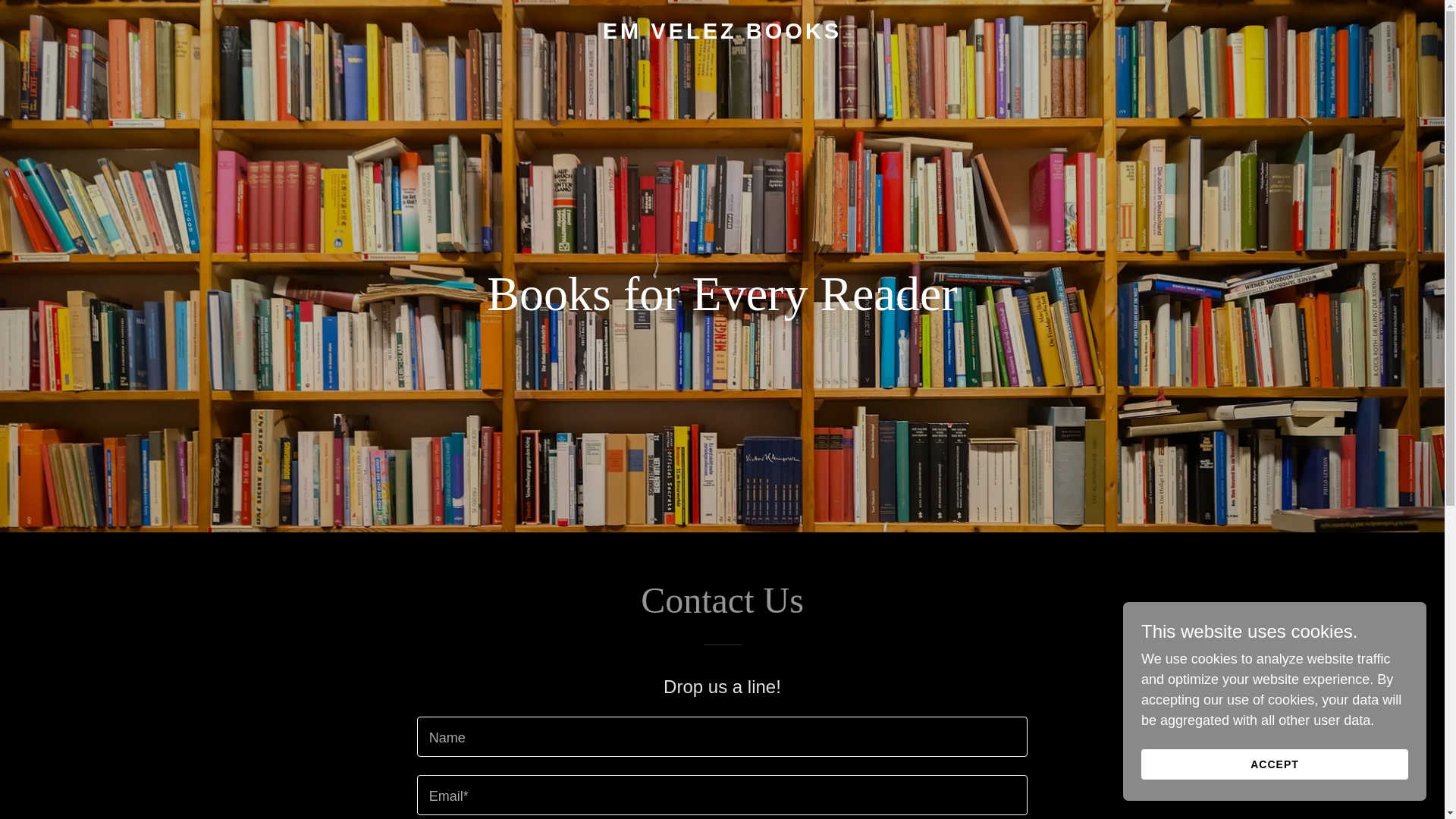 website screenshot of https://emvelezbooks.com/