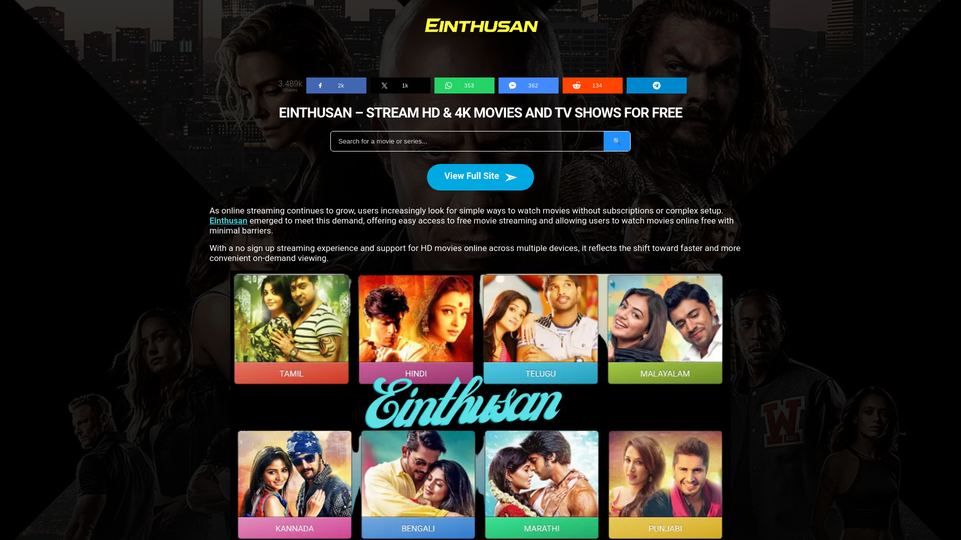 website screenshot of https://einthusan-v01.pages.dev/