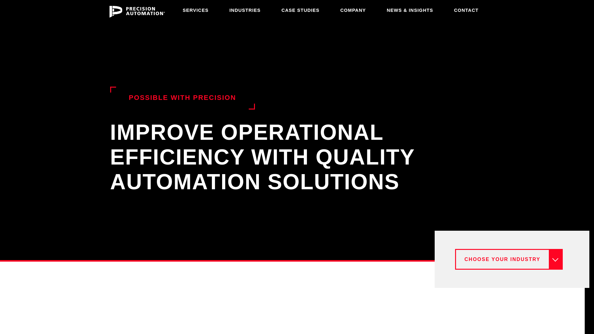 website screenshot of https://precision-automations.com/