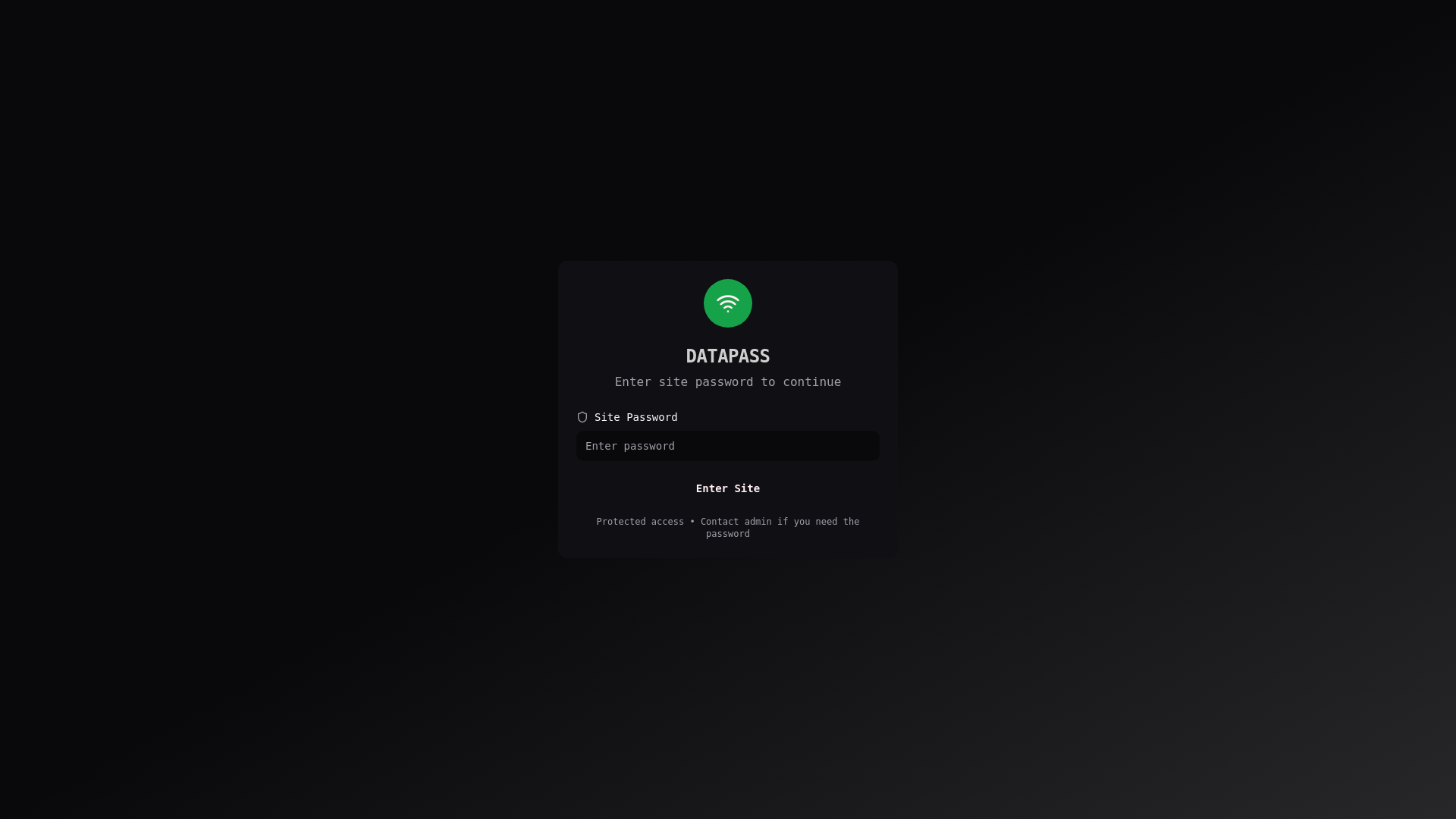 website screenshot of https://getdatapass.app/