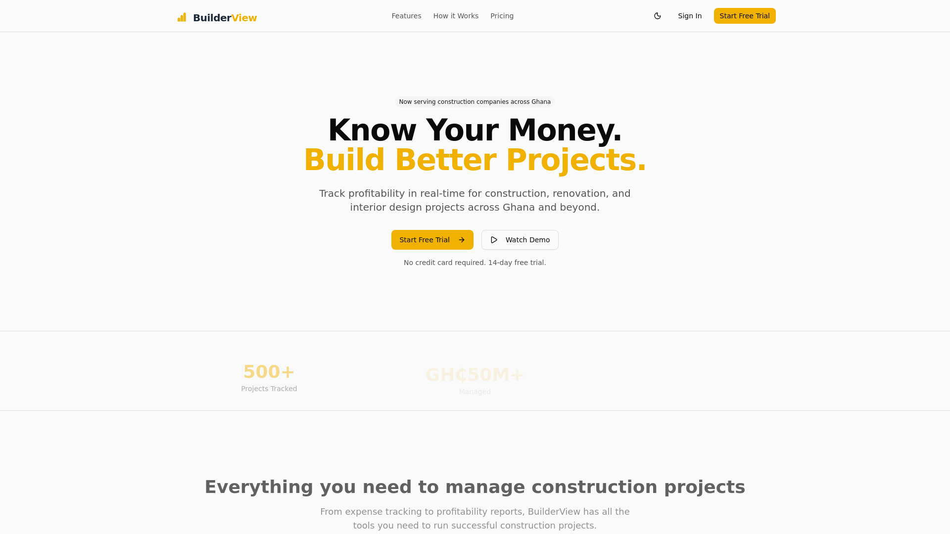 website screenshot of https://getbuilderview.com