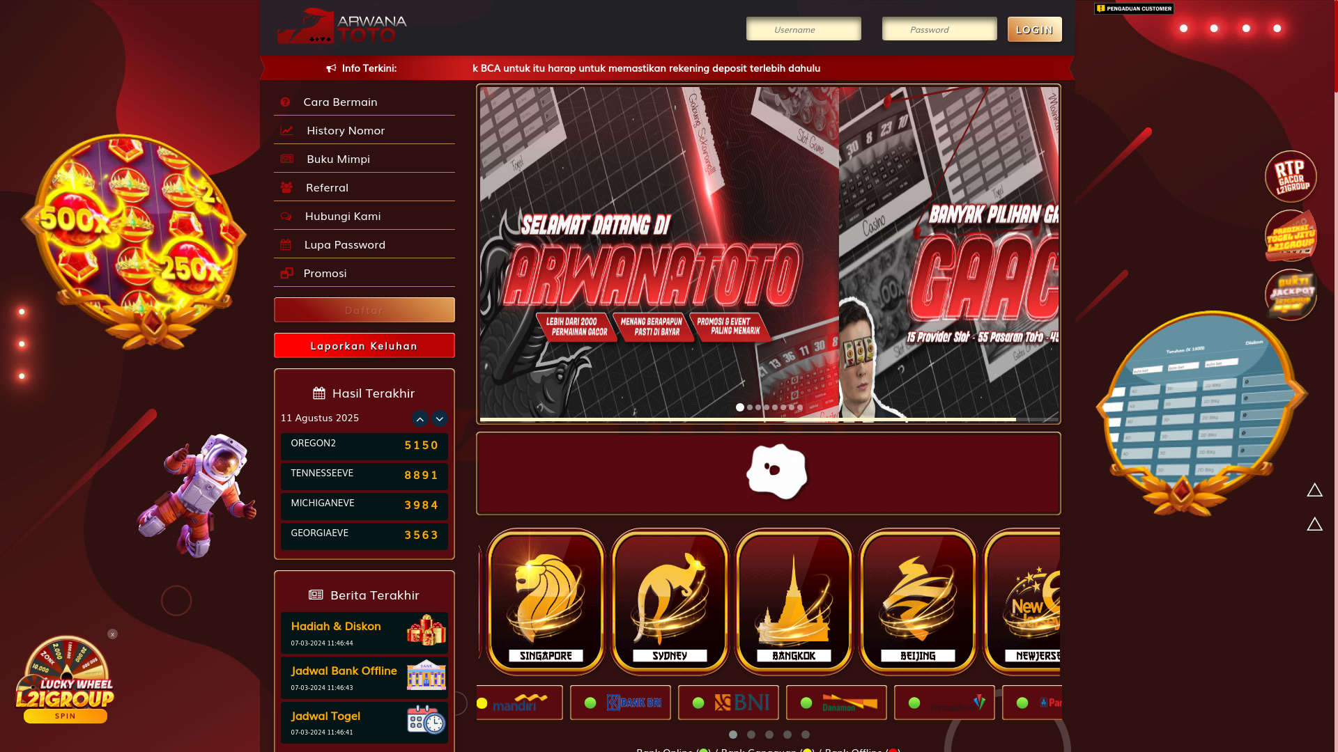 website screenshot of https://arwanamewah.com/