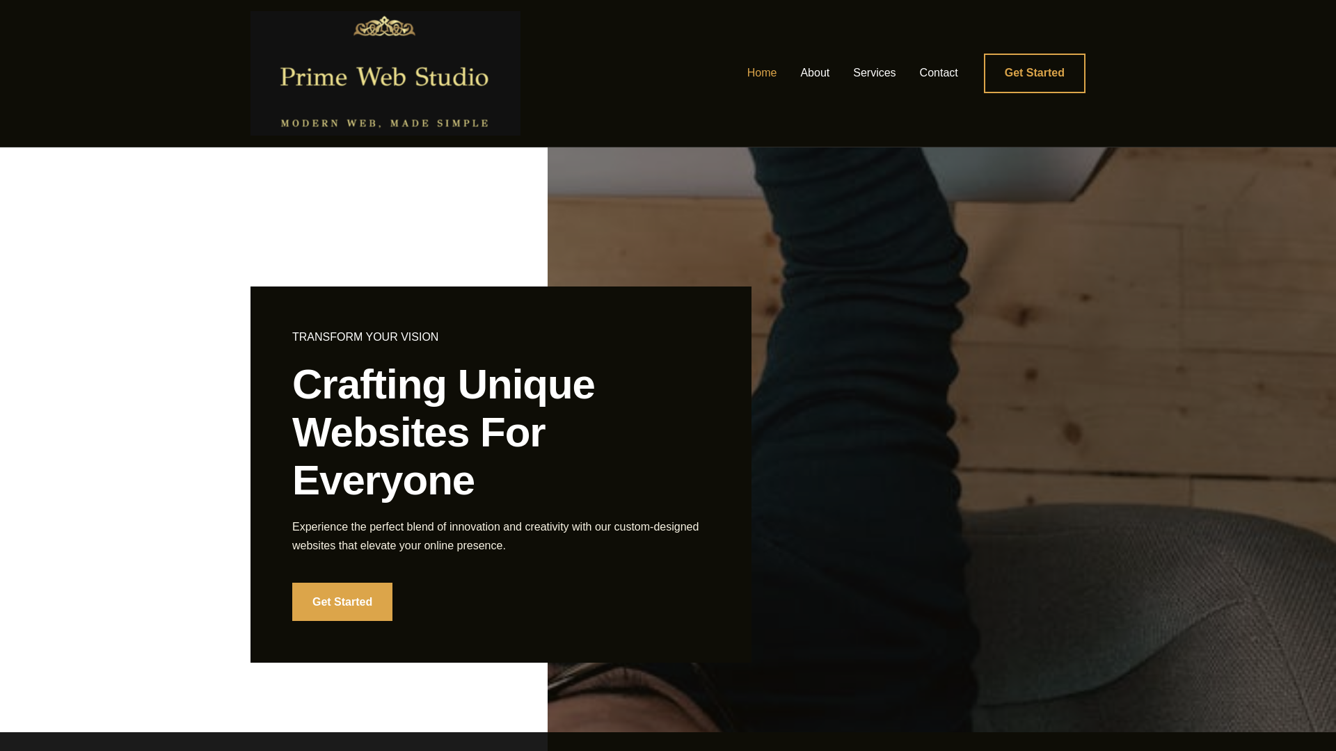 website screenshot of https://primewebstudiopws.com