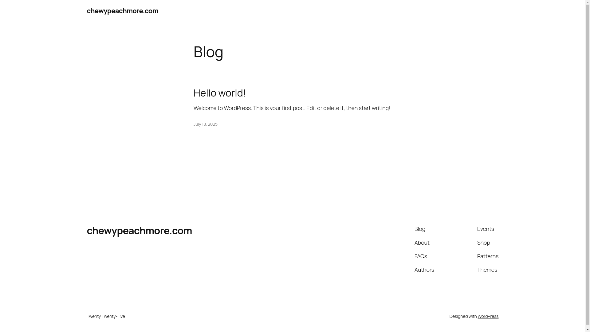 website screenshot of https://chewypeachmore.com/