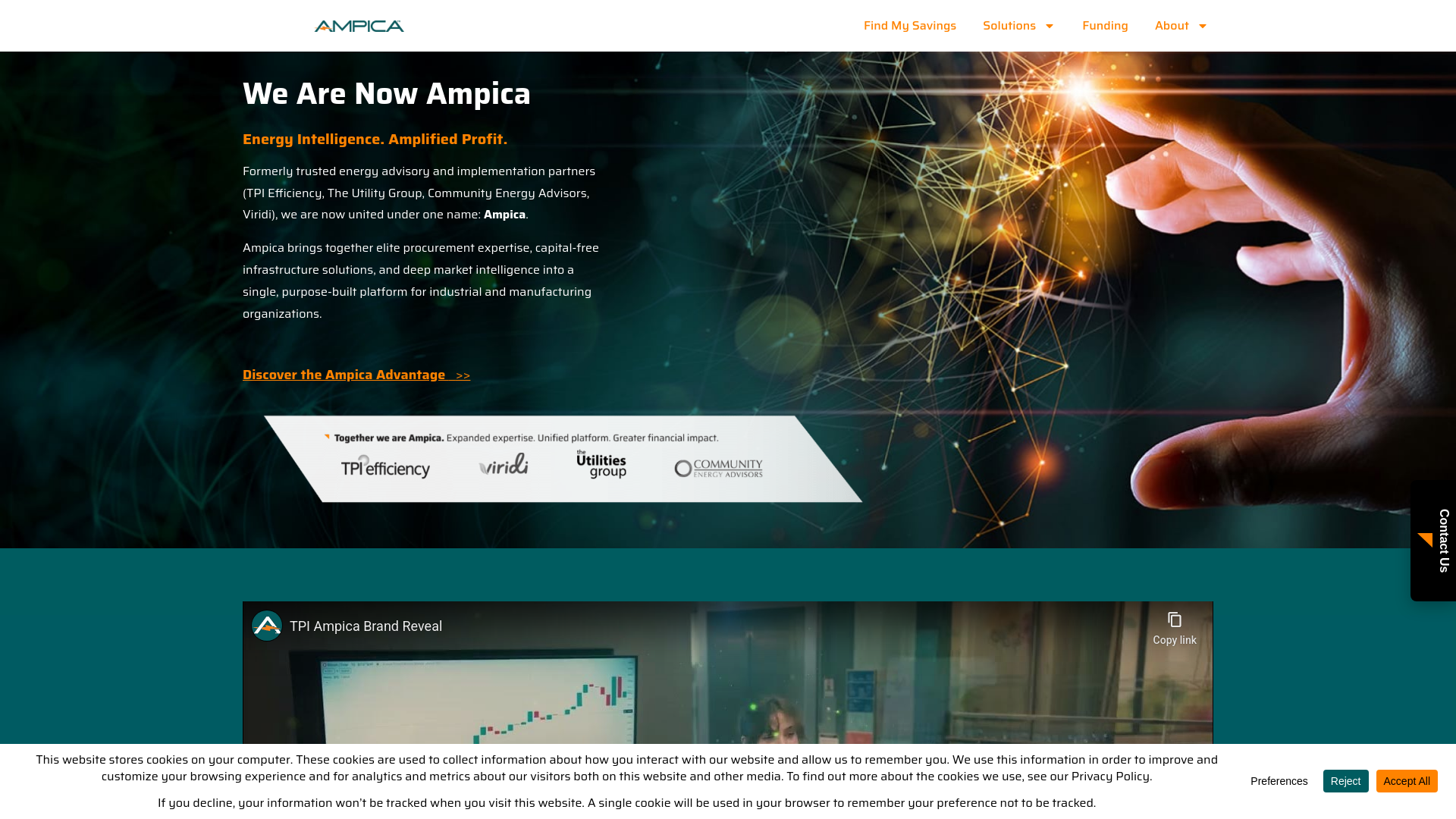 website screenshot of https://ampica-company.com/