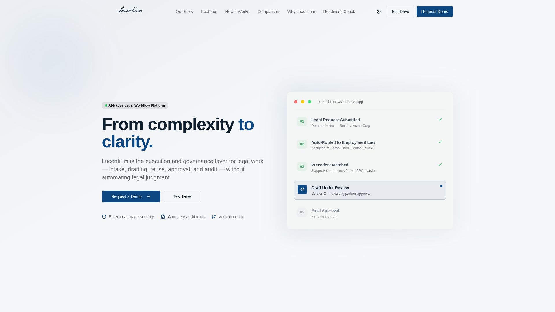 website screenshot of https://lucentiumai.com/