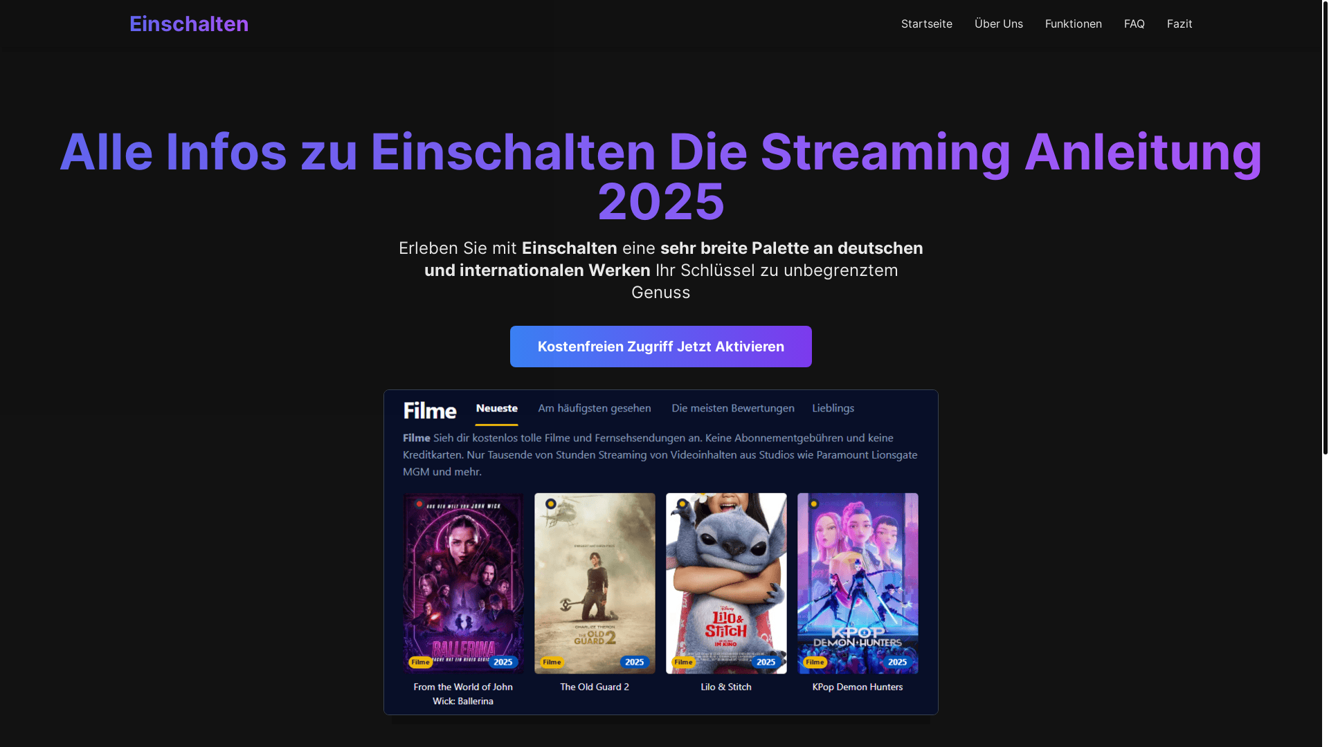 website screenshot of https://einschalten-56u2.pages.dev/