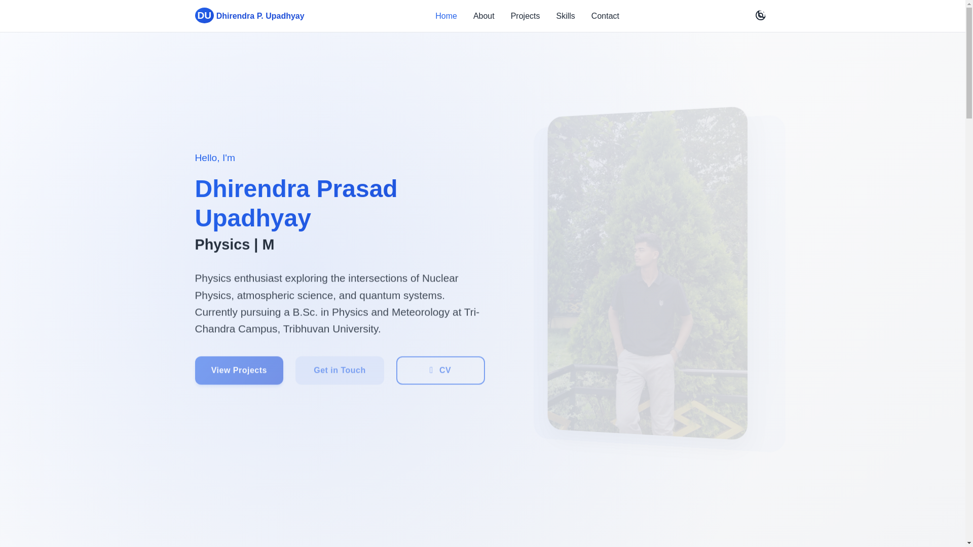 website screenshot of https://dhirendraupadhyay.com.np/