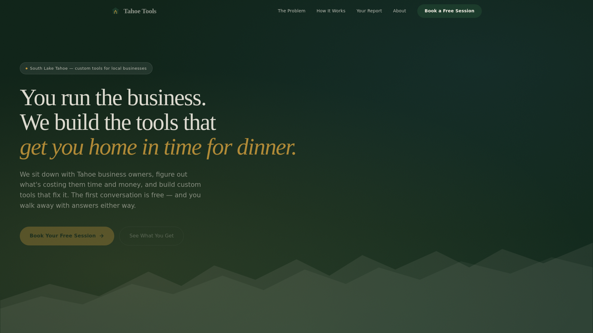 website screenshot of https://tahoetools.tech/