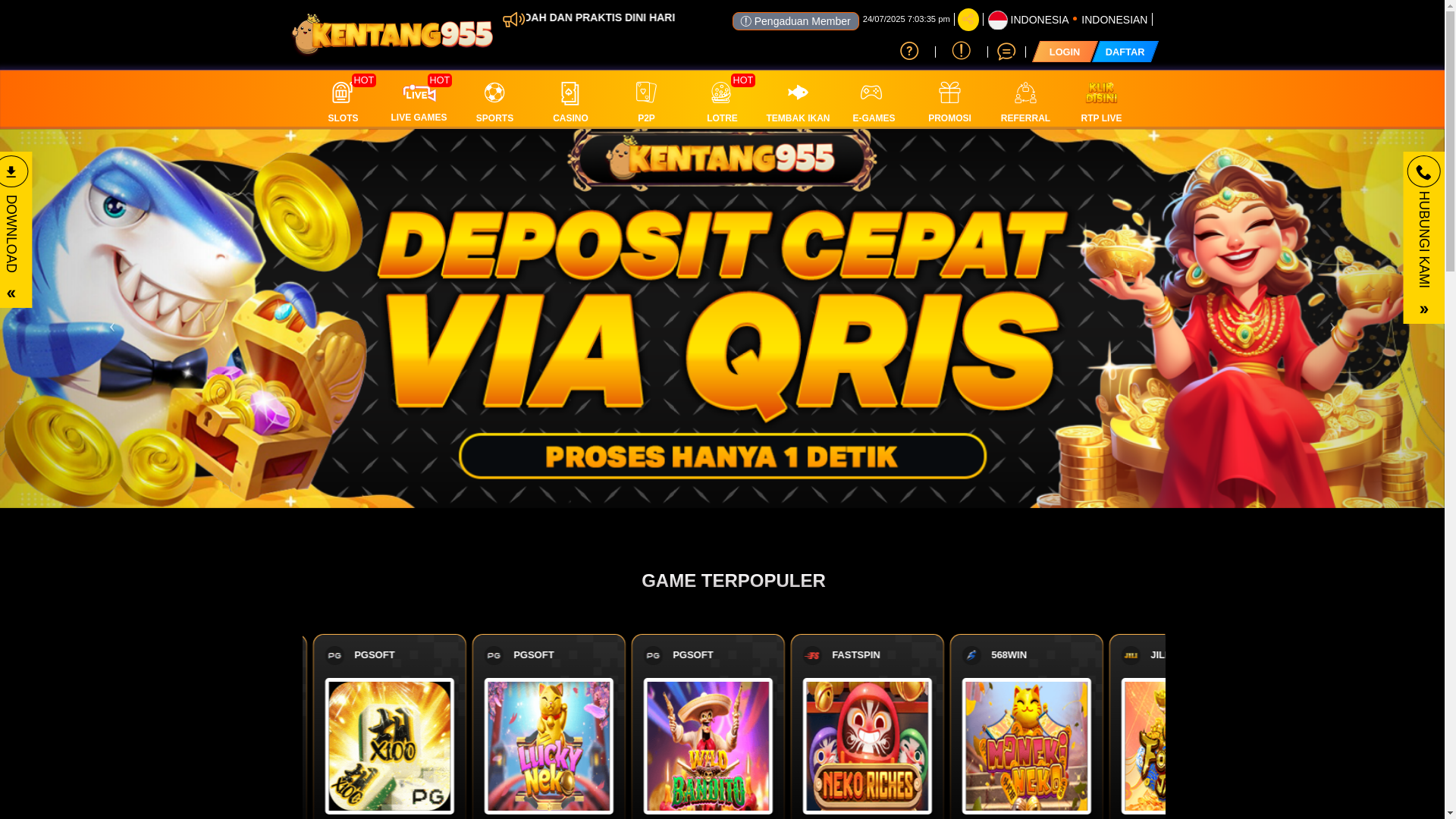 website screenshot of https://kentang955xo.site/