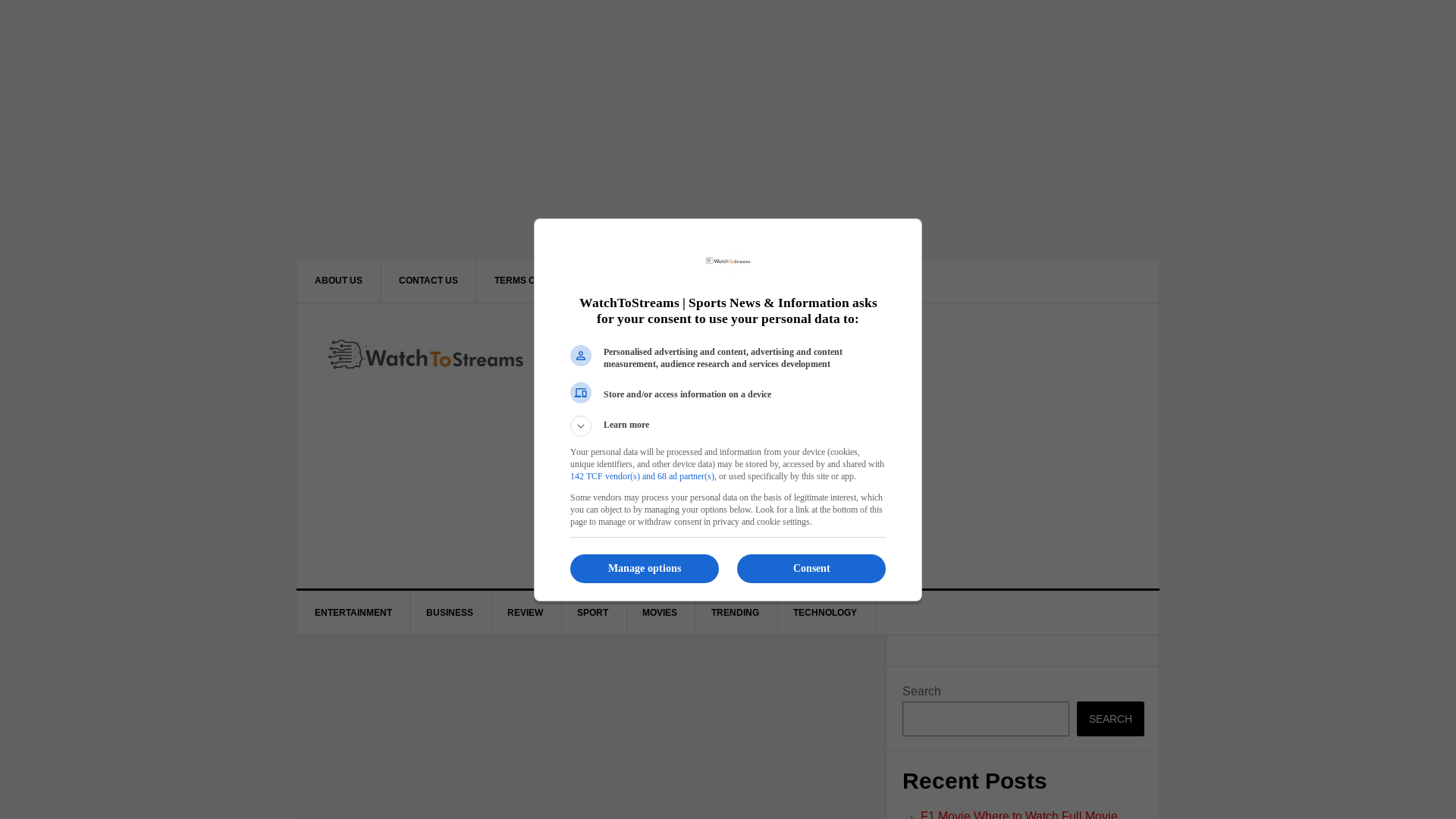website screenshot of https://watchtostreams.com/