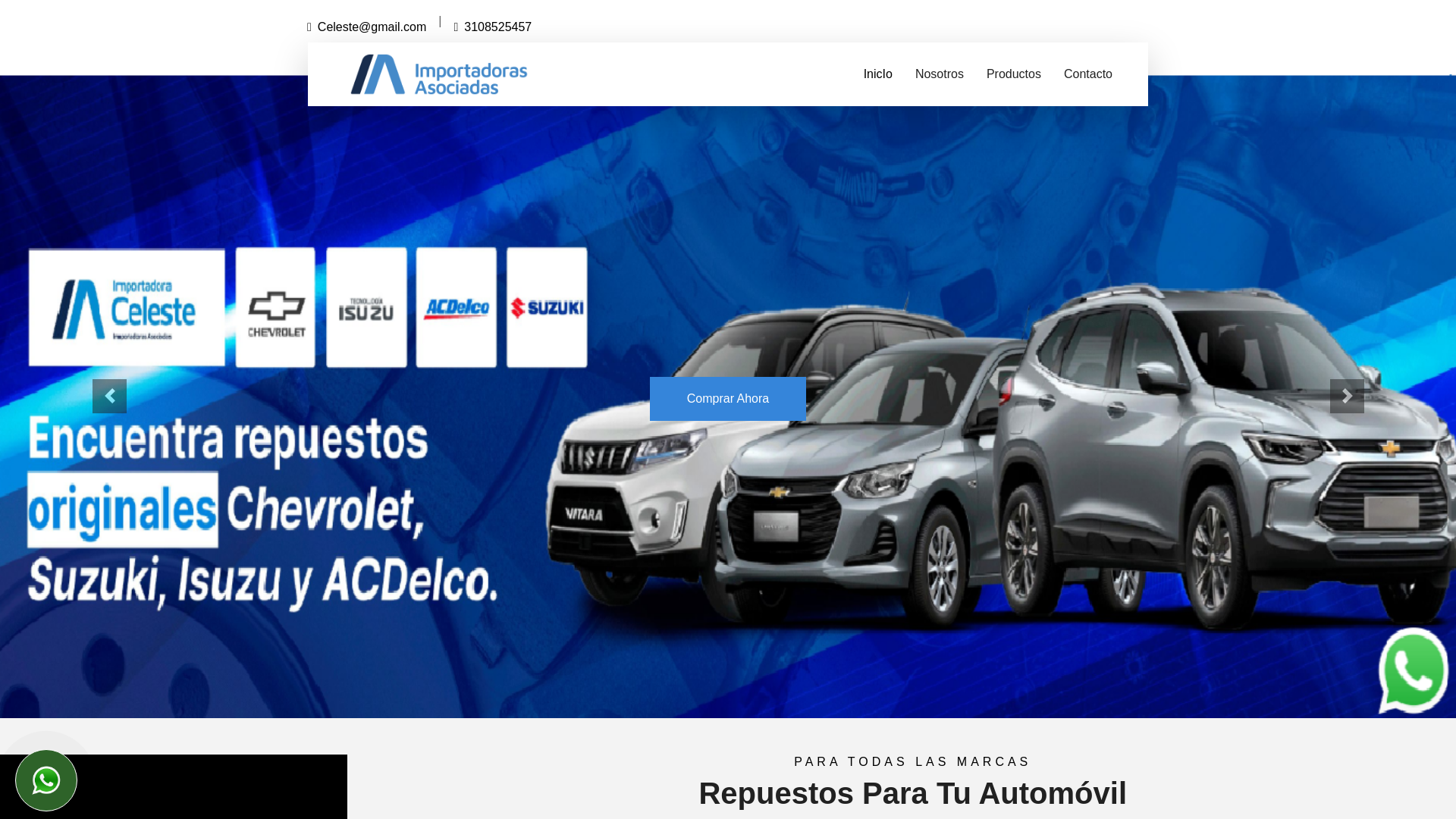 website screenshot of https://importalrepuestos.online/