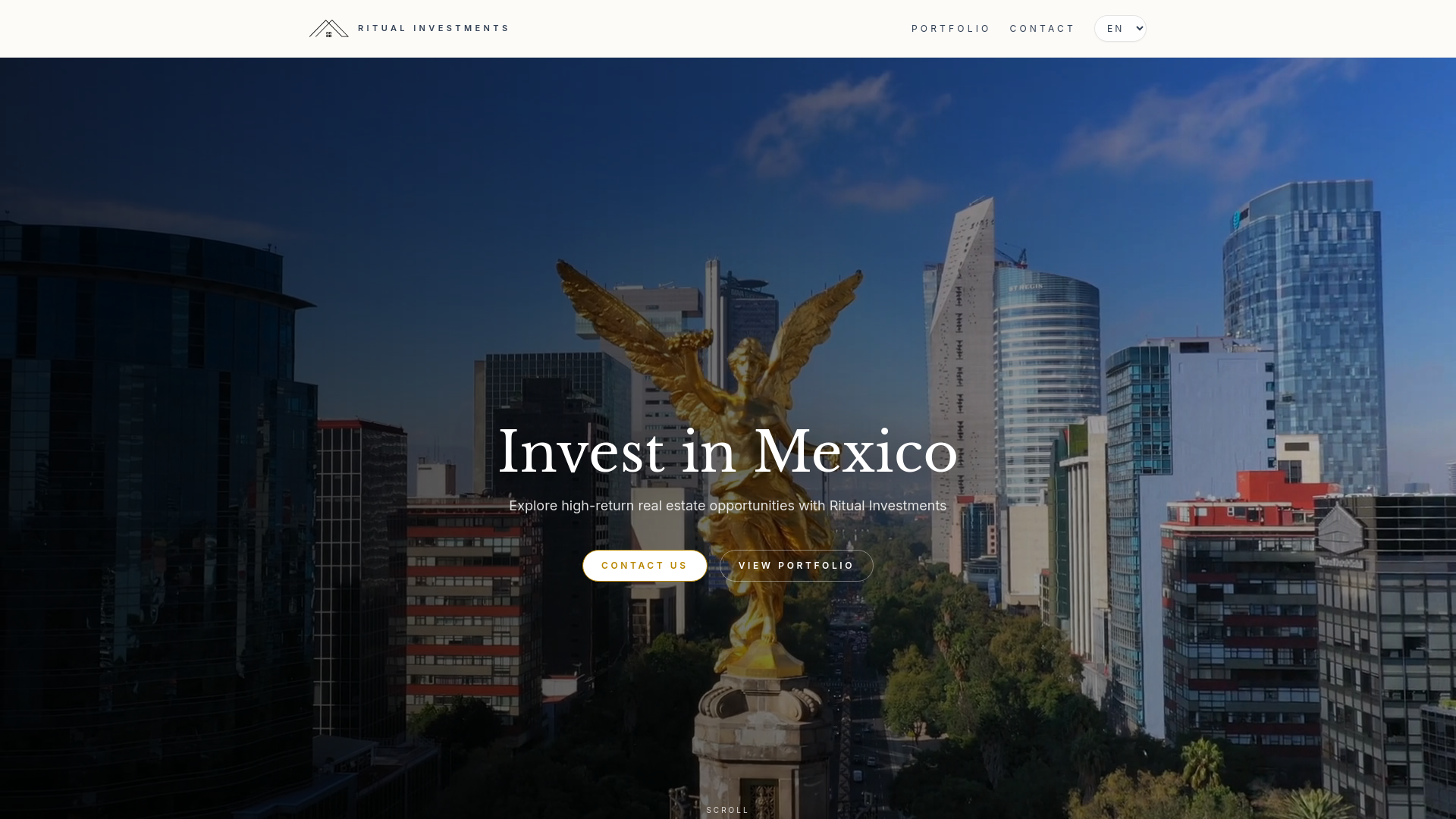 website screenshot of https://ritualinvestments.mx