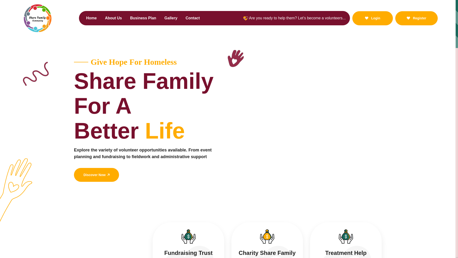 website screenshot of https://sharefamily.in/