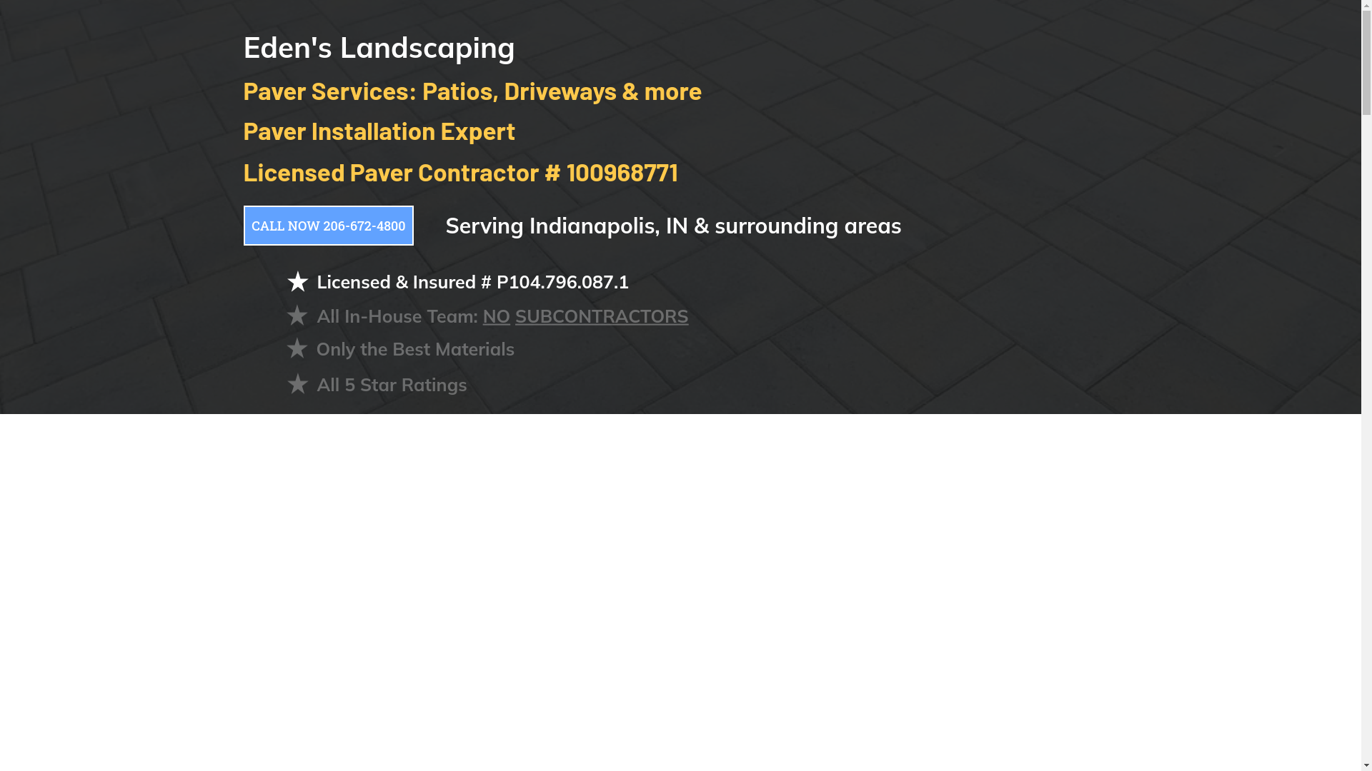 website screenshot of https://edenslandscapingco.com/