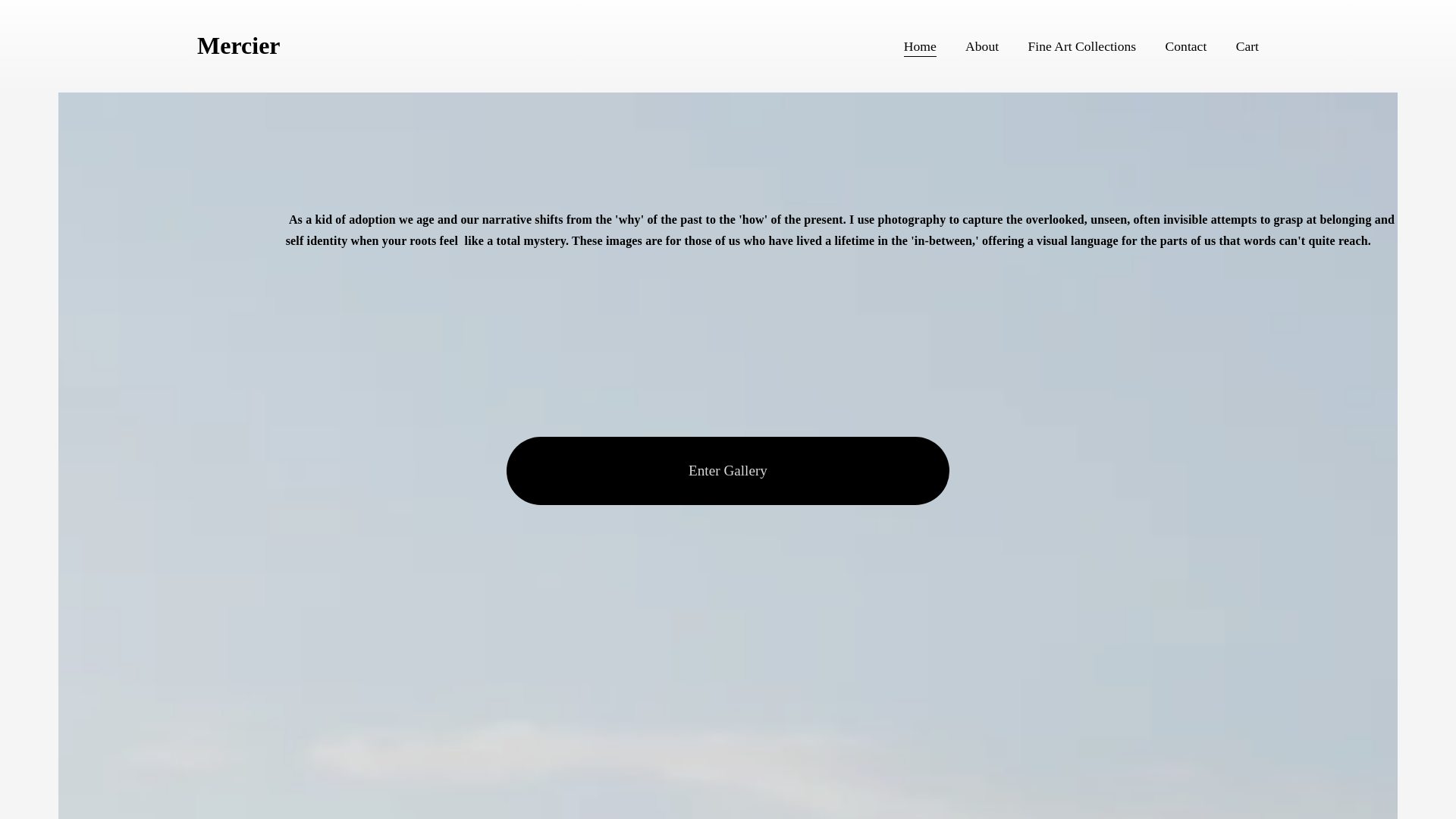 website screenshot of https://mercierfinearts.com/