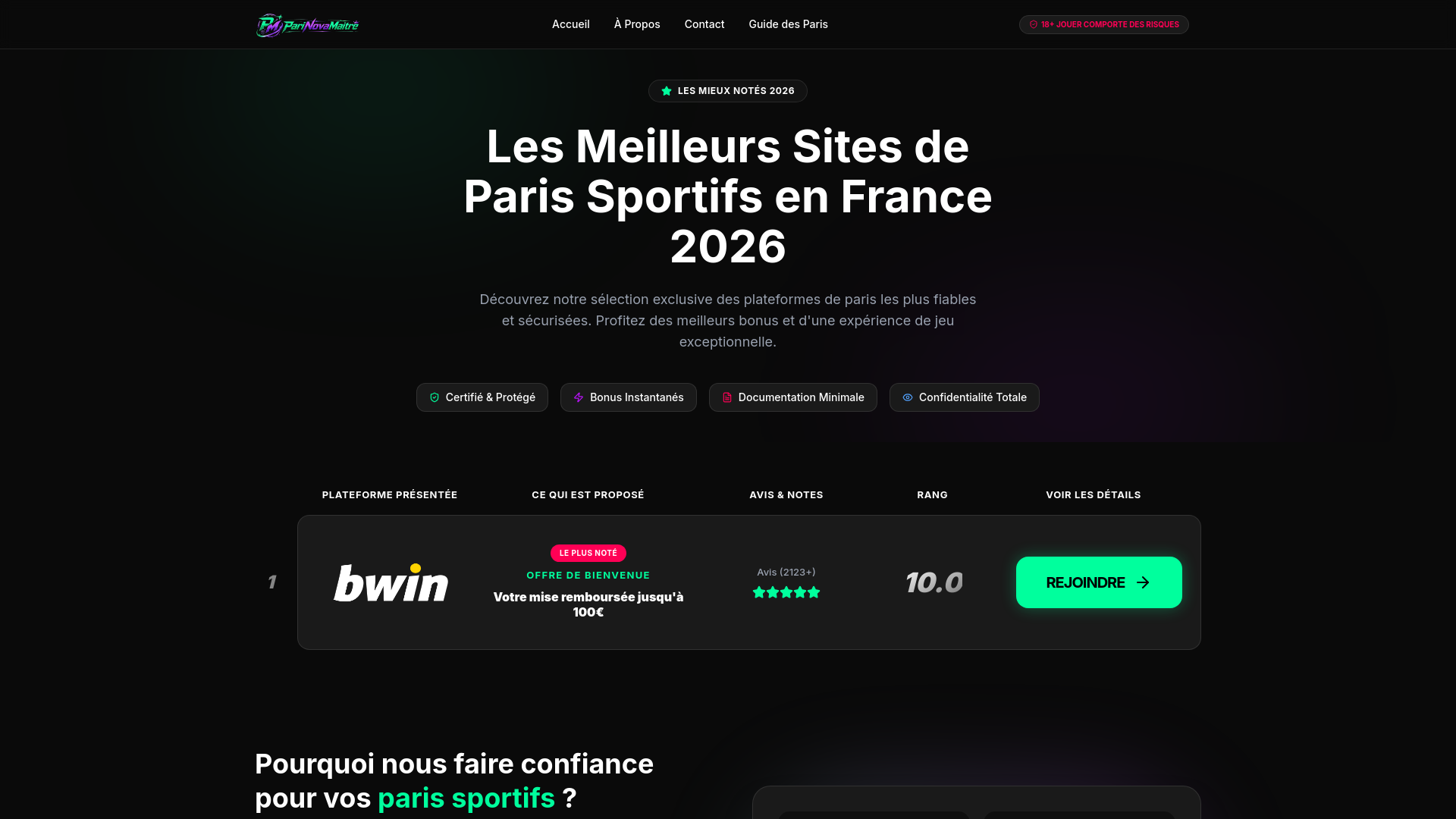 website screenshot of https://parinovamaitre.com/