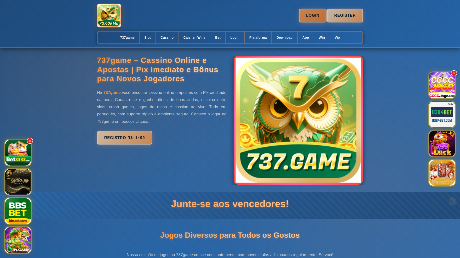 website screenshot of https://737gameshow.com/