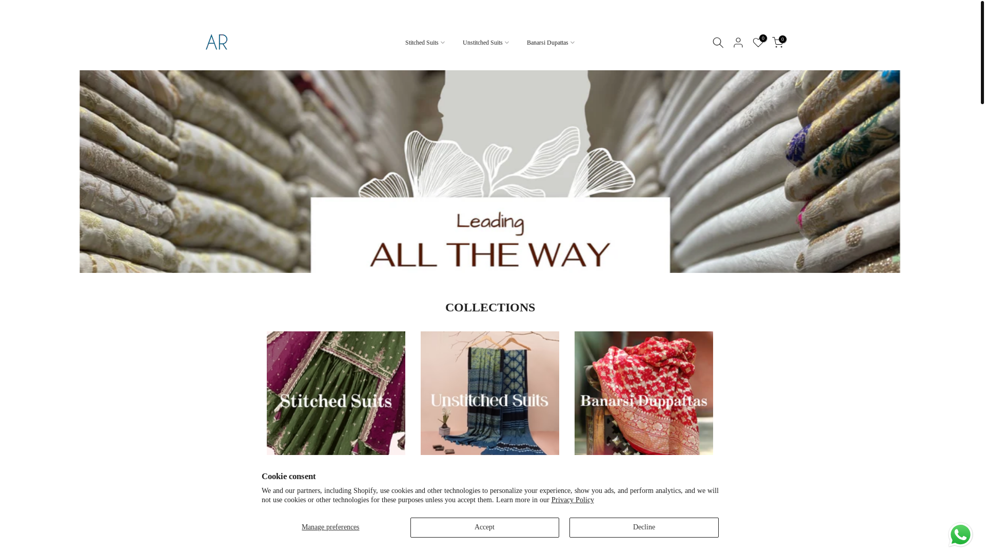website screenshot of https://alrahimsilkcollection.shop/
