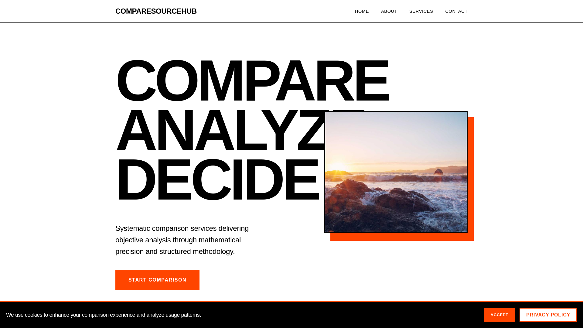 website screenshot of https://comparesourcehub.digital
