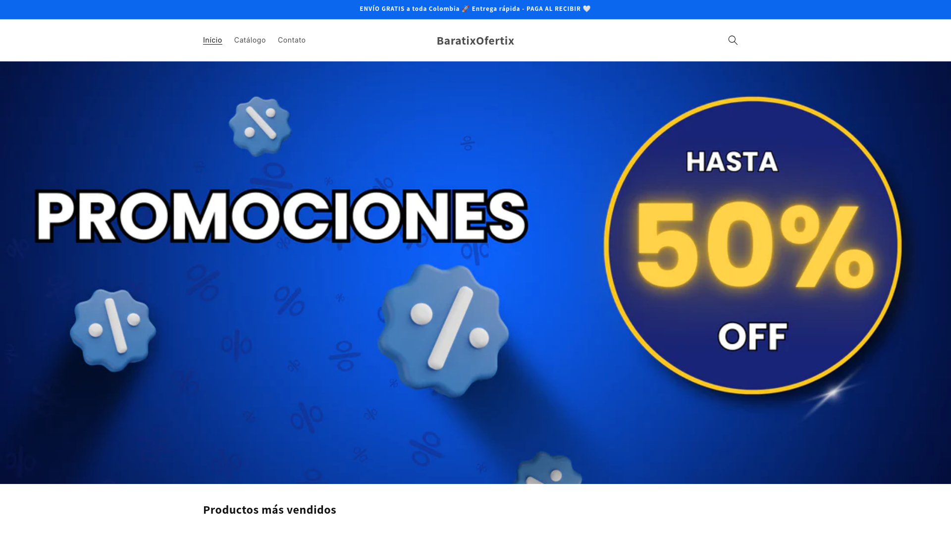 website screenshot of https://baratixofertix.com