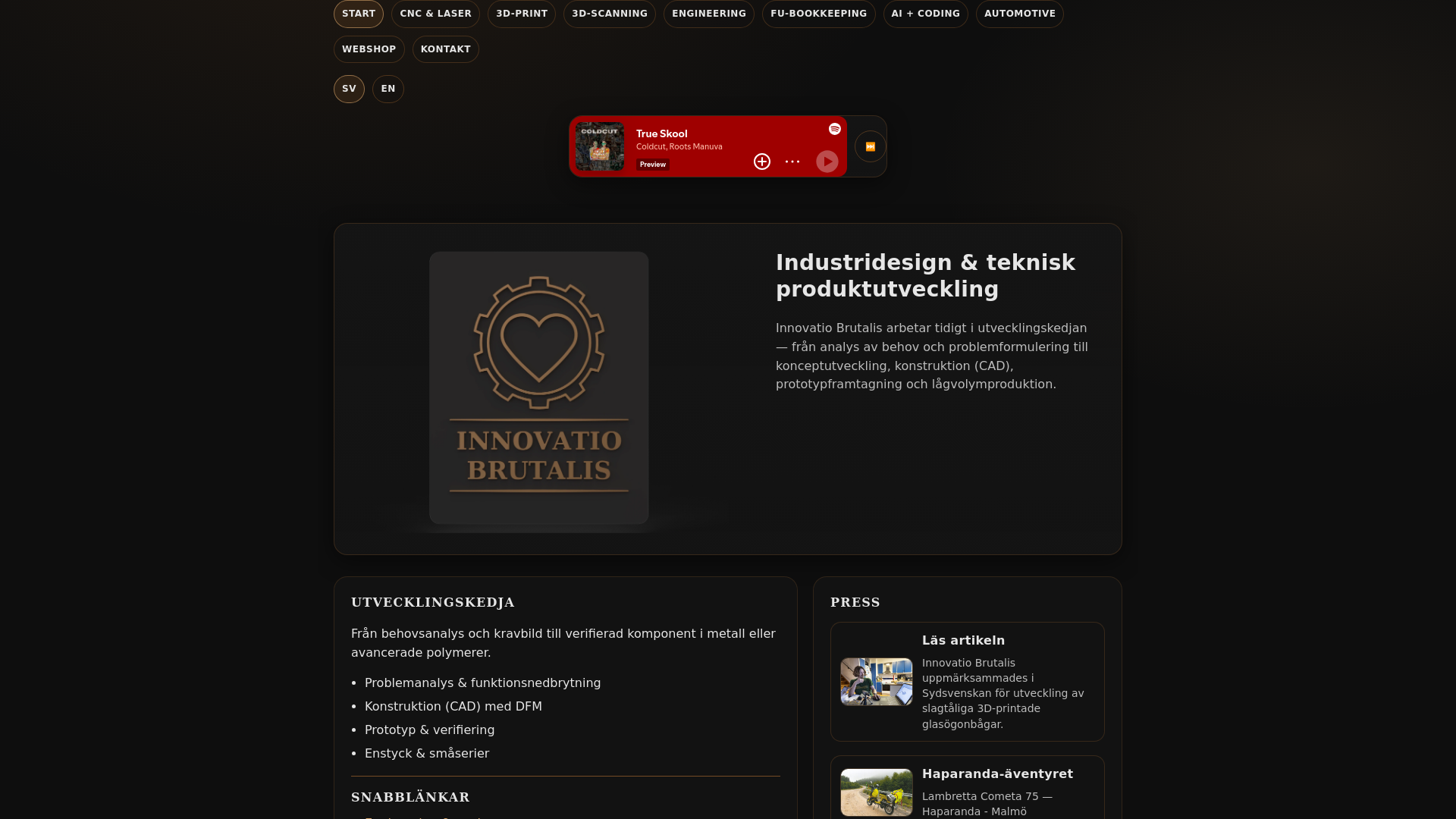 website screenshot of https://innovatio-brutalis.pages.dev/