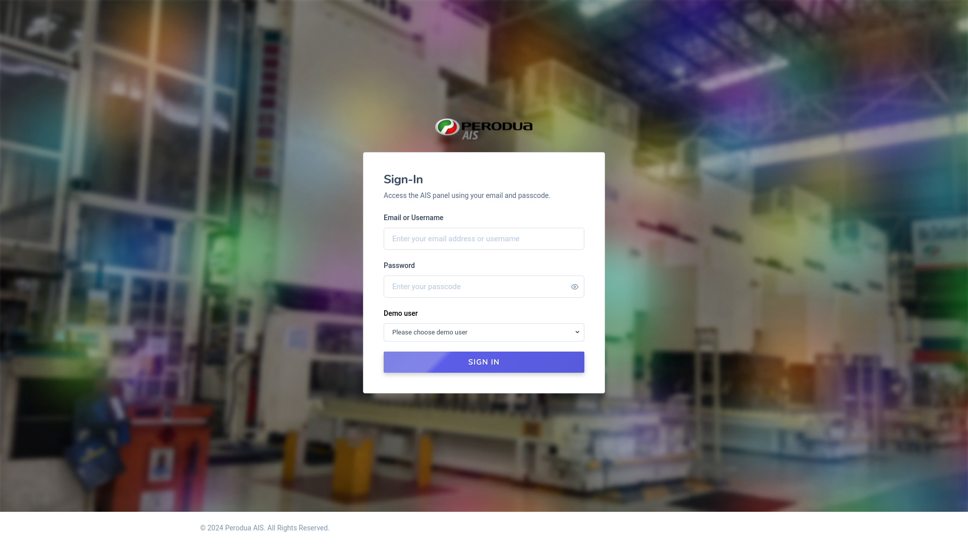 website screenshot of https://ais.perodua.xyz/login