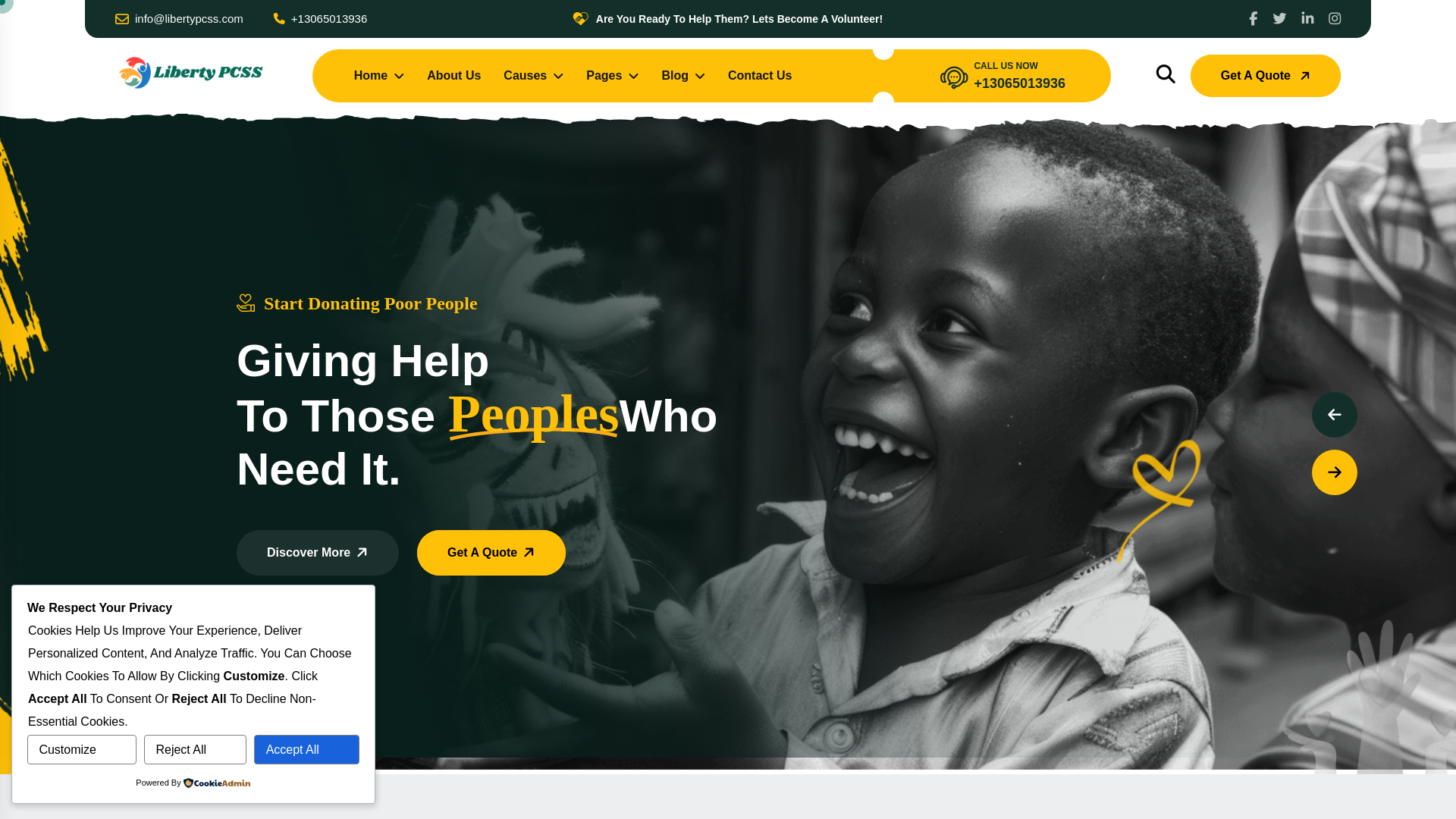 website screenshot of https://libertypcss.com