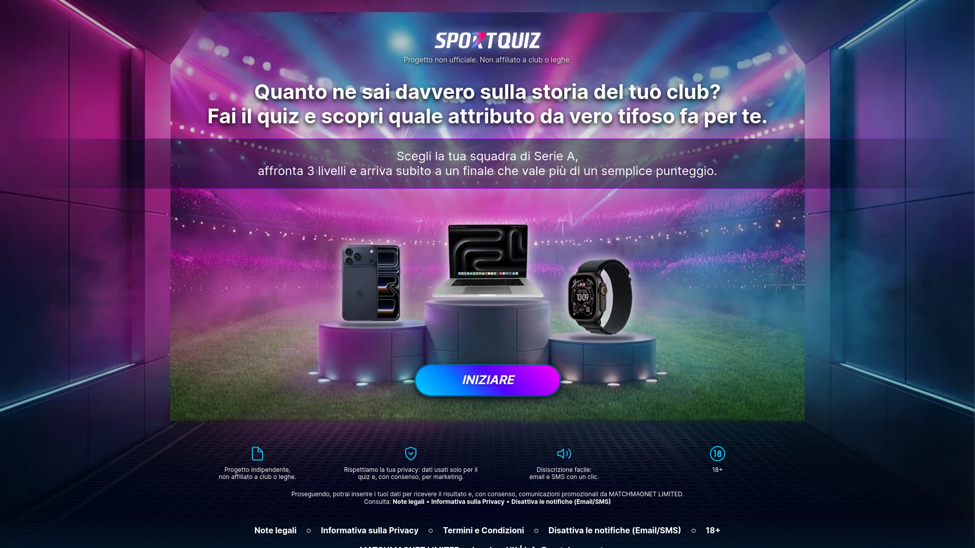 website screenshot of https://provacalcio.com/