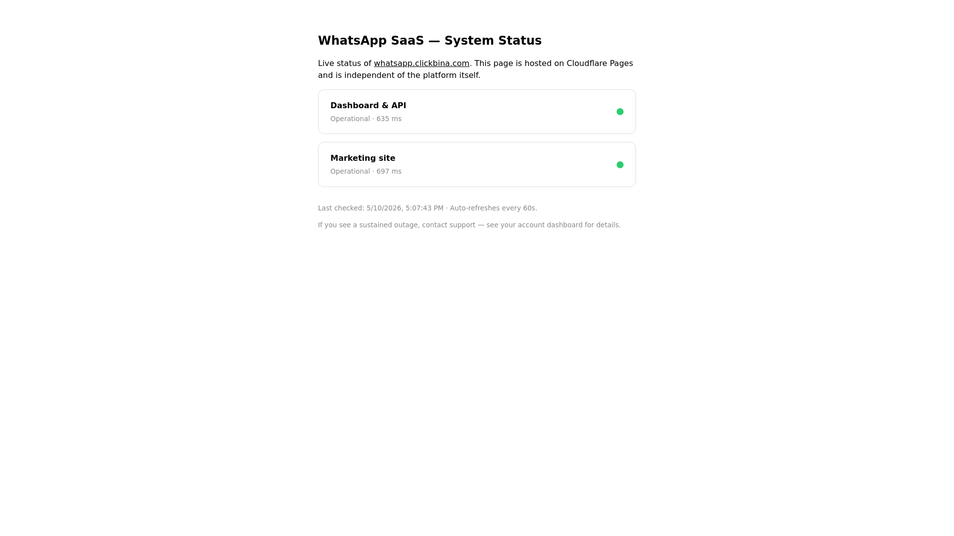 website screenshot of https://clickbina-status.pages.dev/