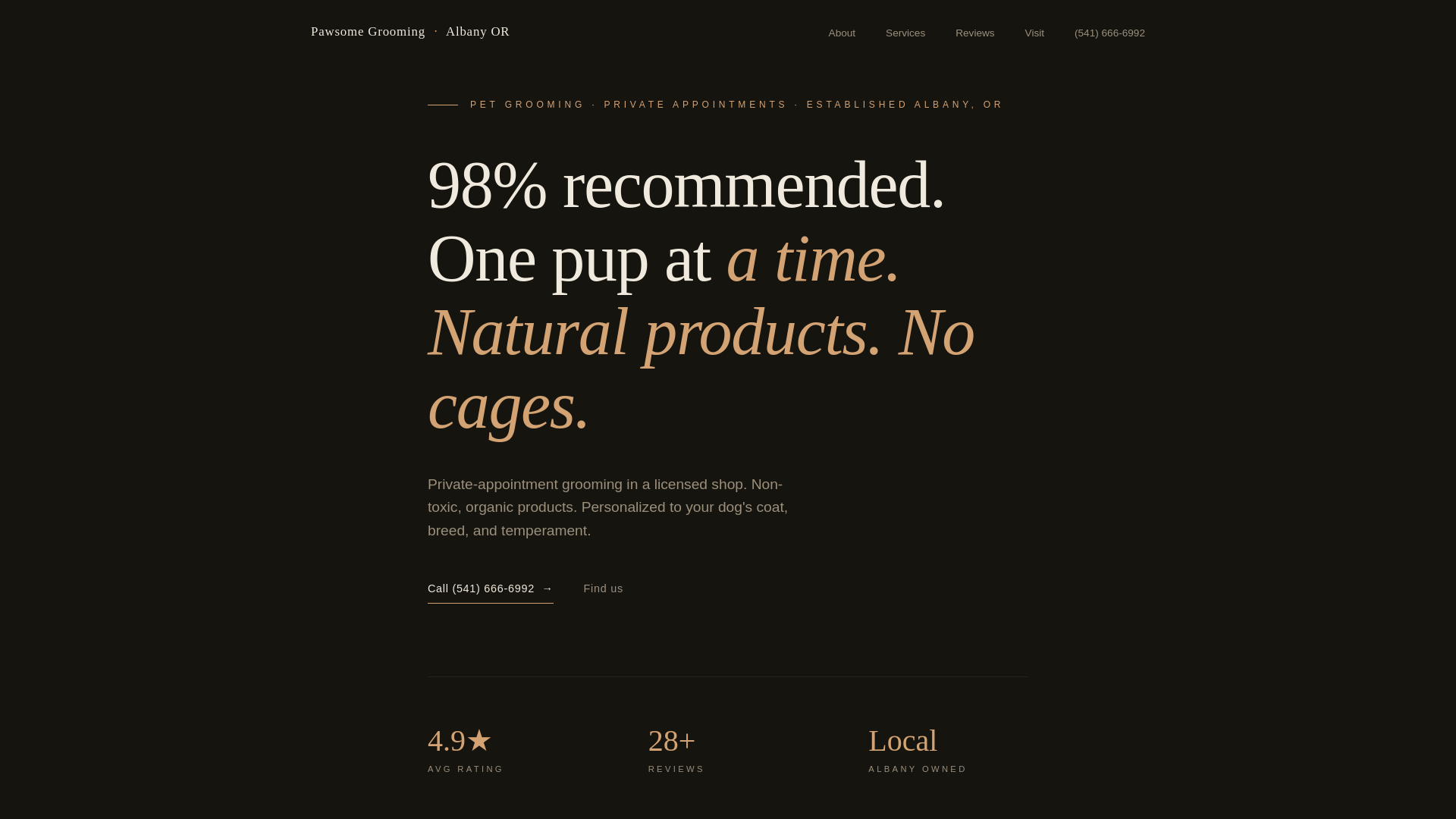 website screenshot of https://pawsome-grooming.pages.dev/