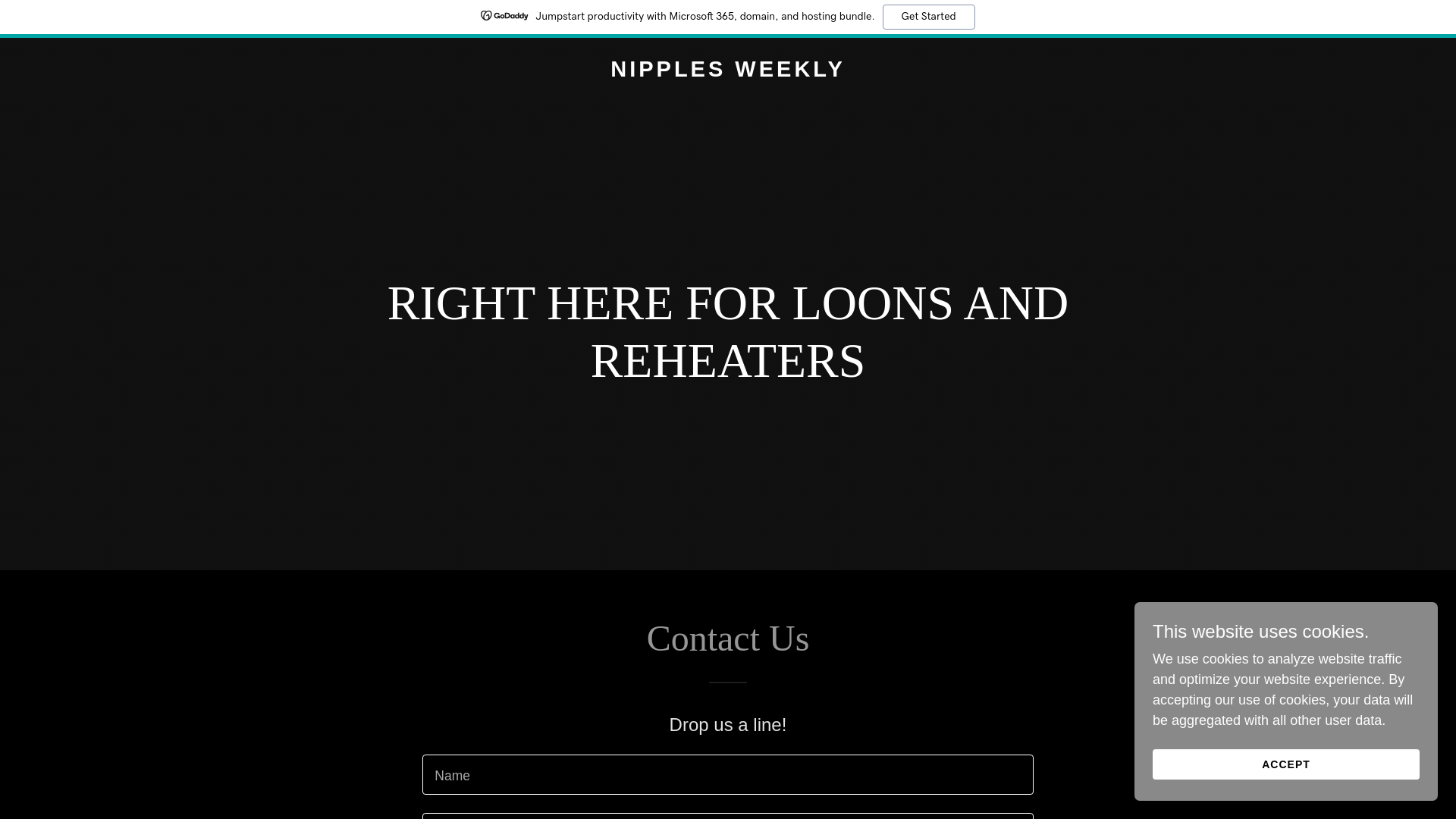 website screenshot of https://nipplesweekly.com/