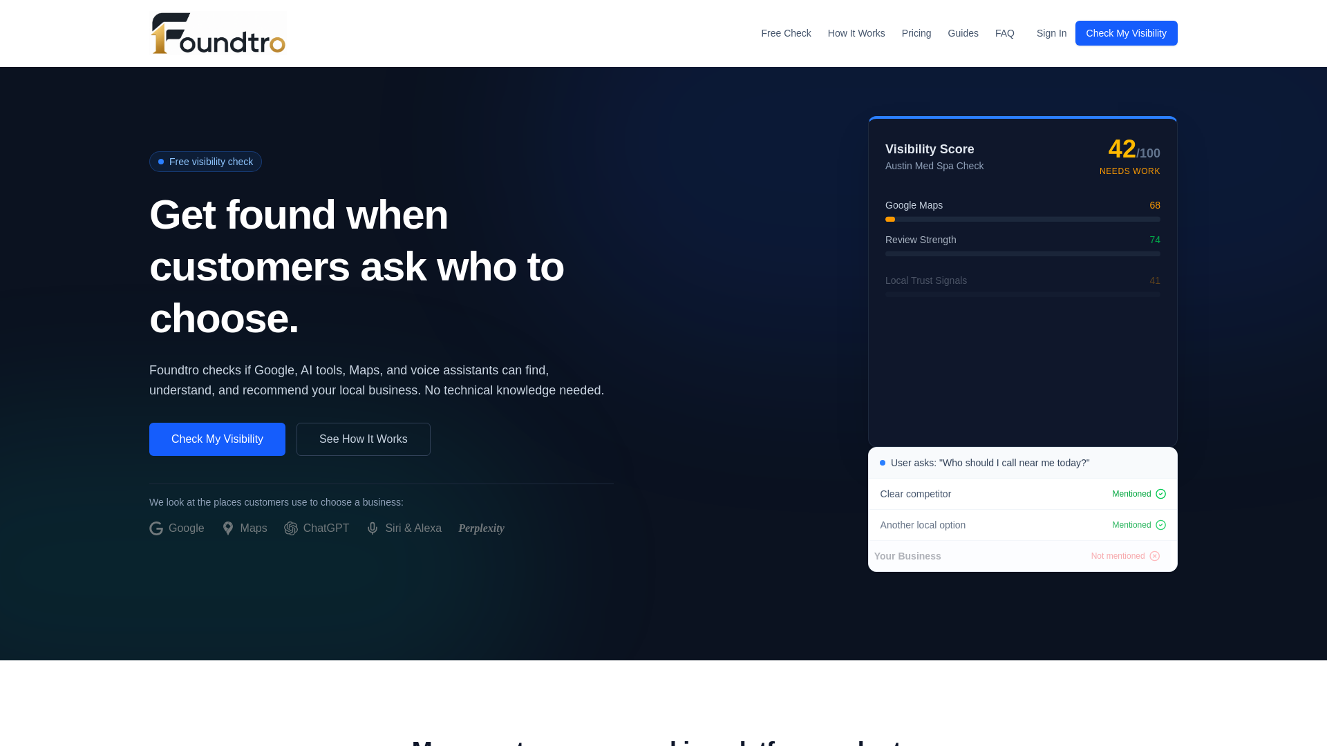 website screenshot of https://foundtro.com/