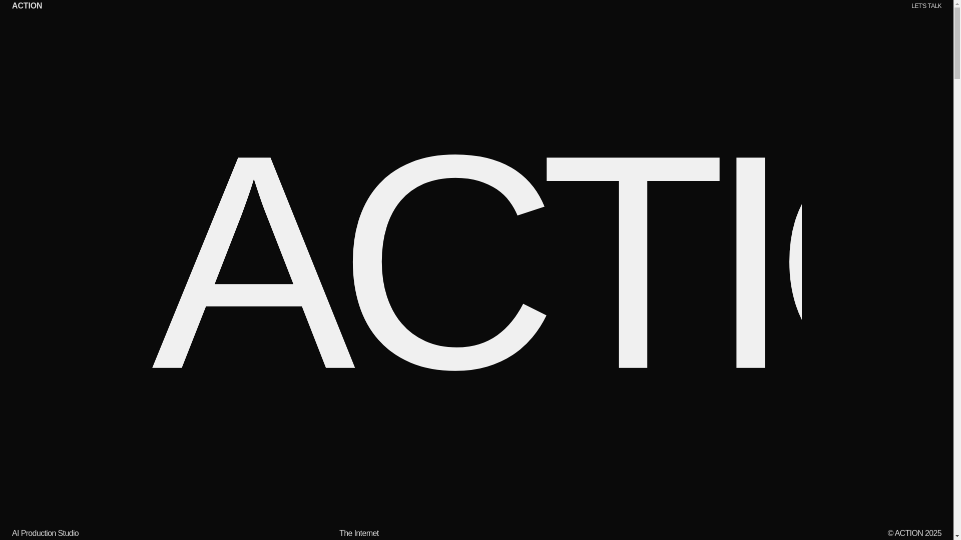 website screenshot of https://actionstudios.ai/