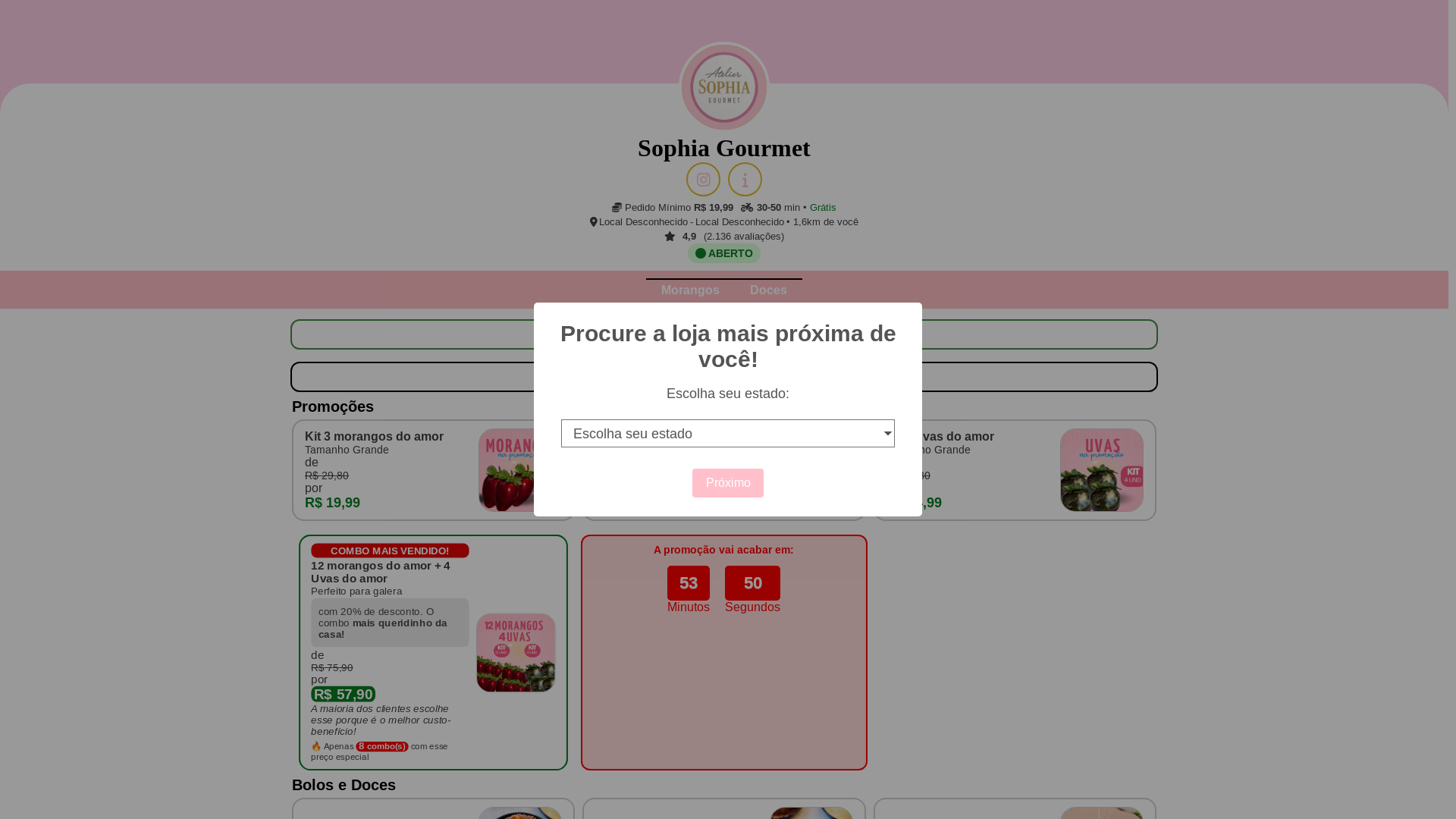 website screenshot of https://sophiagourmet.site/