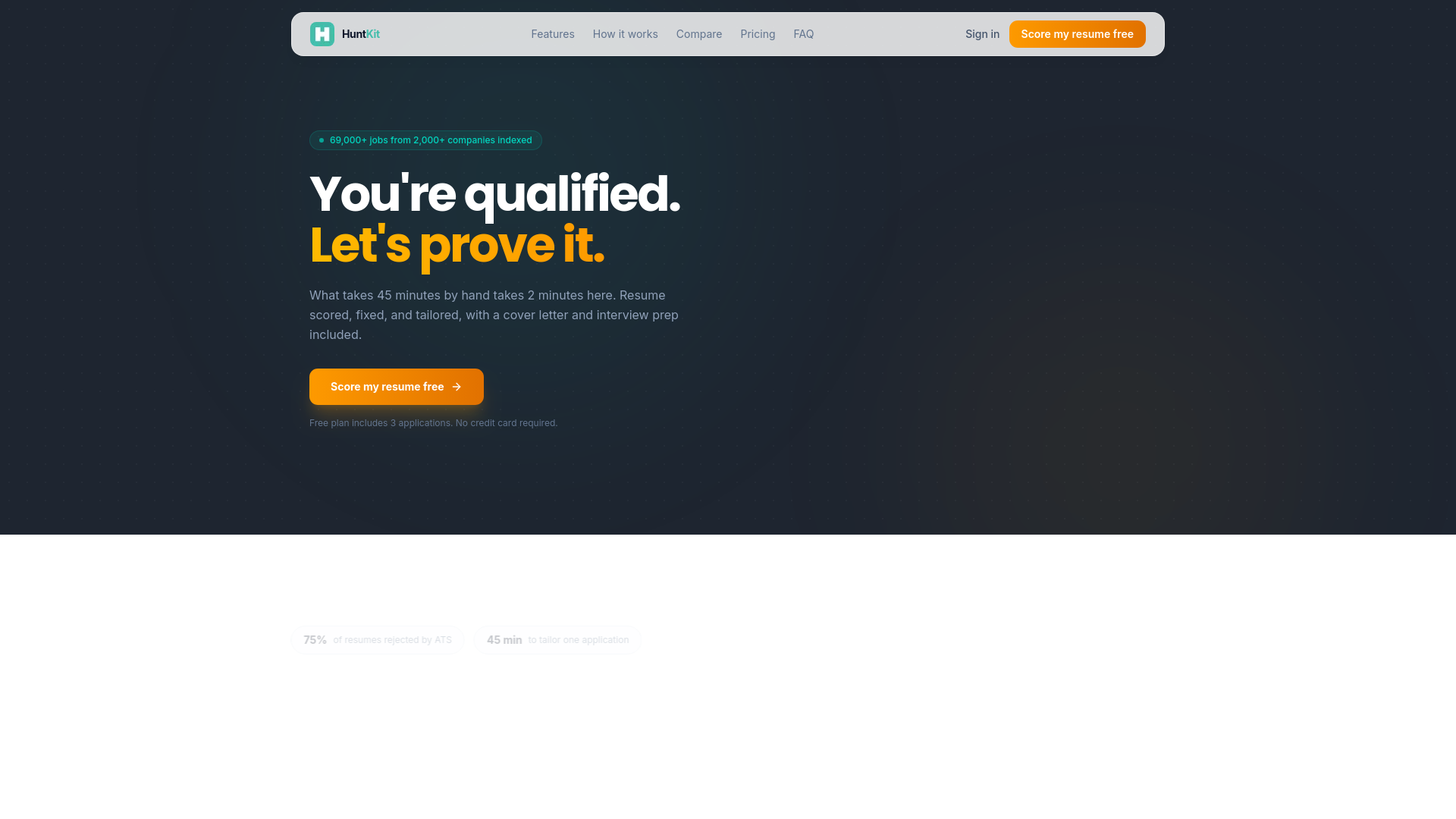 website screenshot of https://huntkit.gg