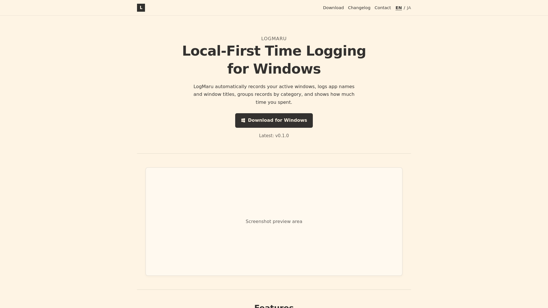 website screenshot of https://logmaru-site.pages.dev/