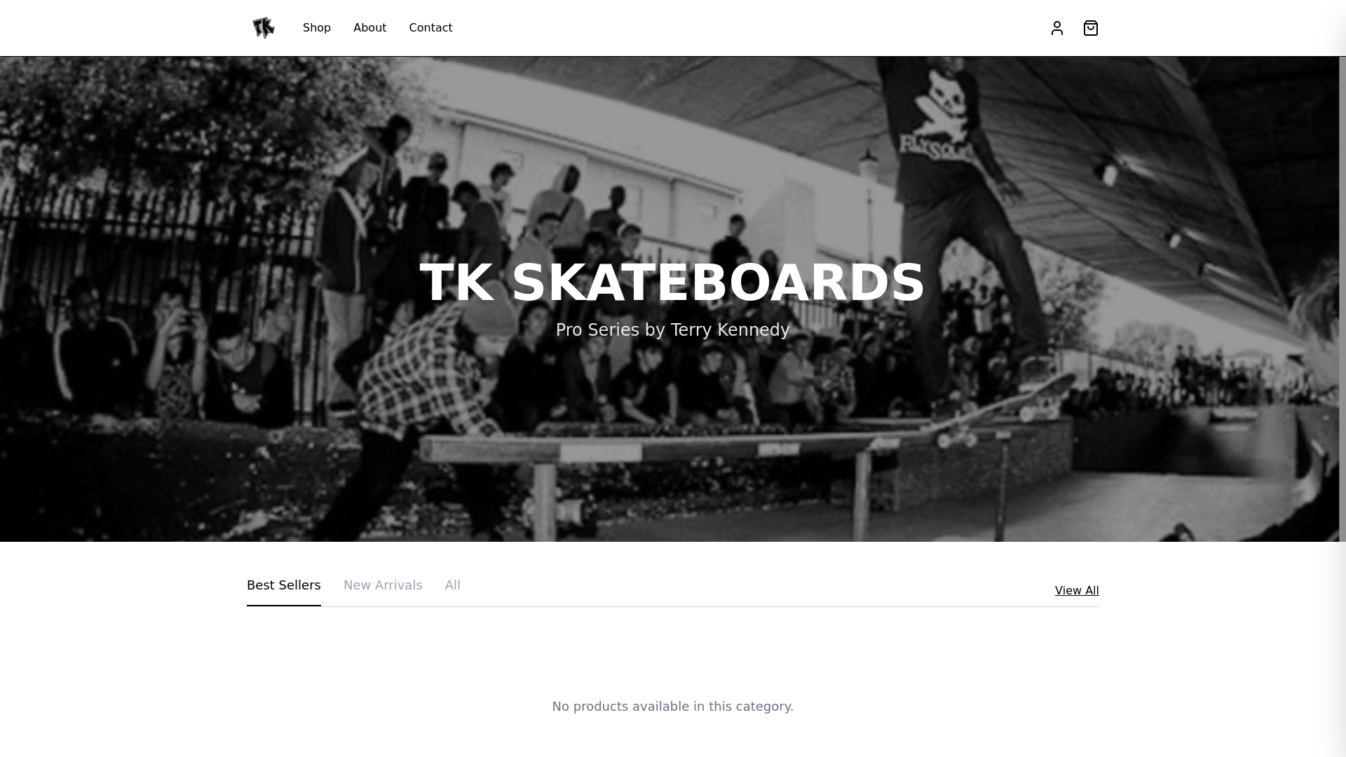 website screenshot of https://tkskate.co