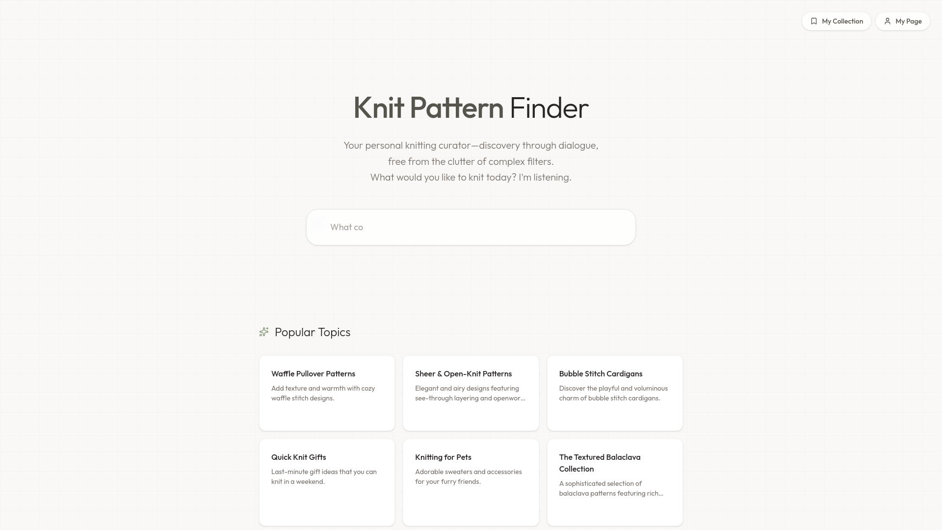website screenshot of https://knitpatternfinder.com/